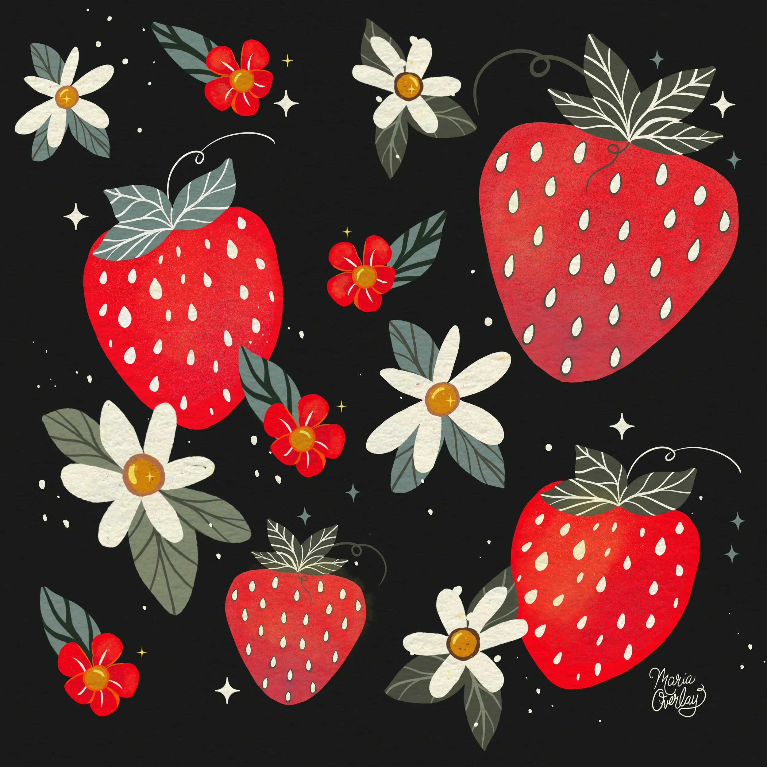 Strawberries and Daisies