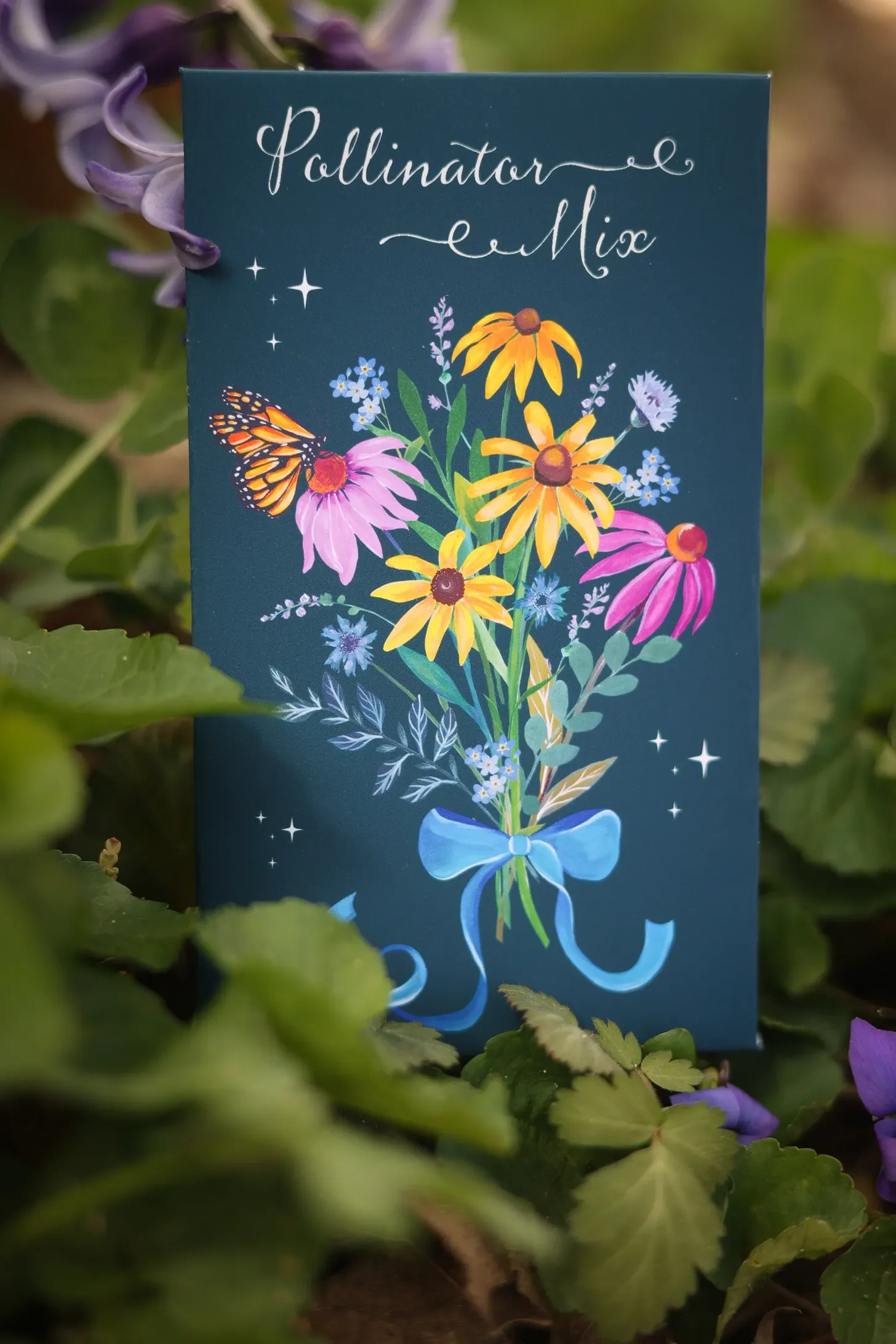 Flower Seed Packet Colorful Flower Art