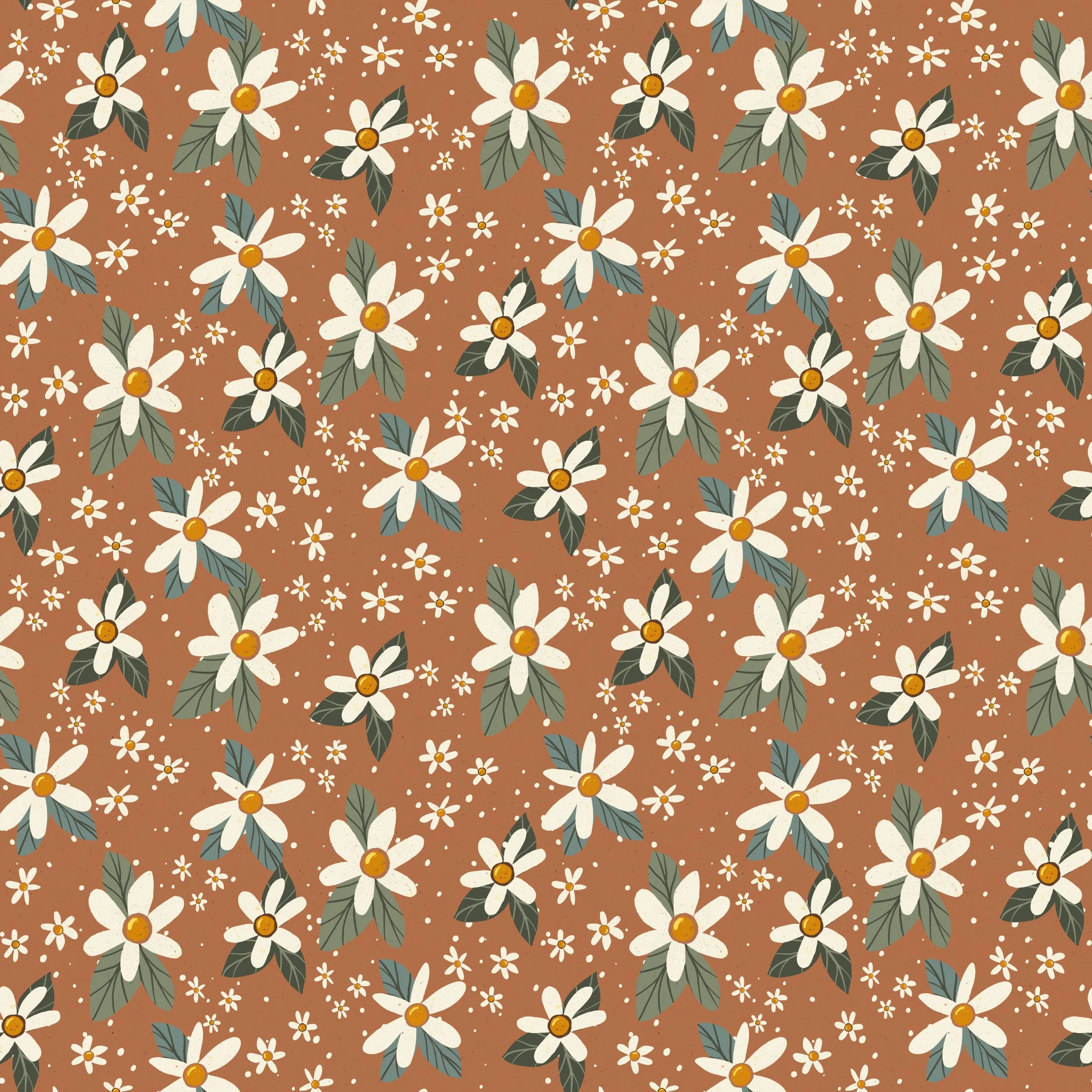 Daisies Big Pattern Caramel.jpg