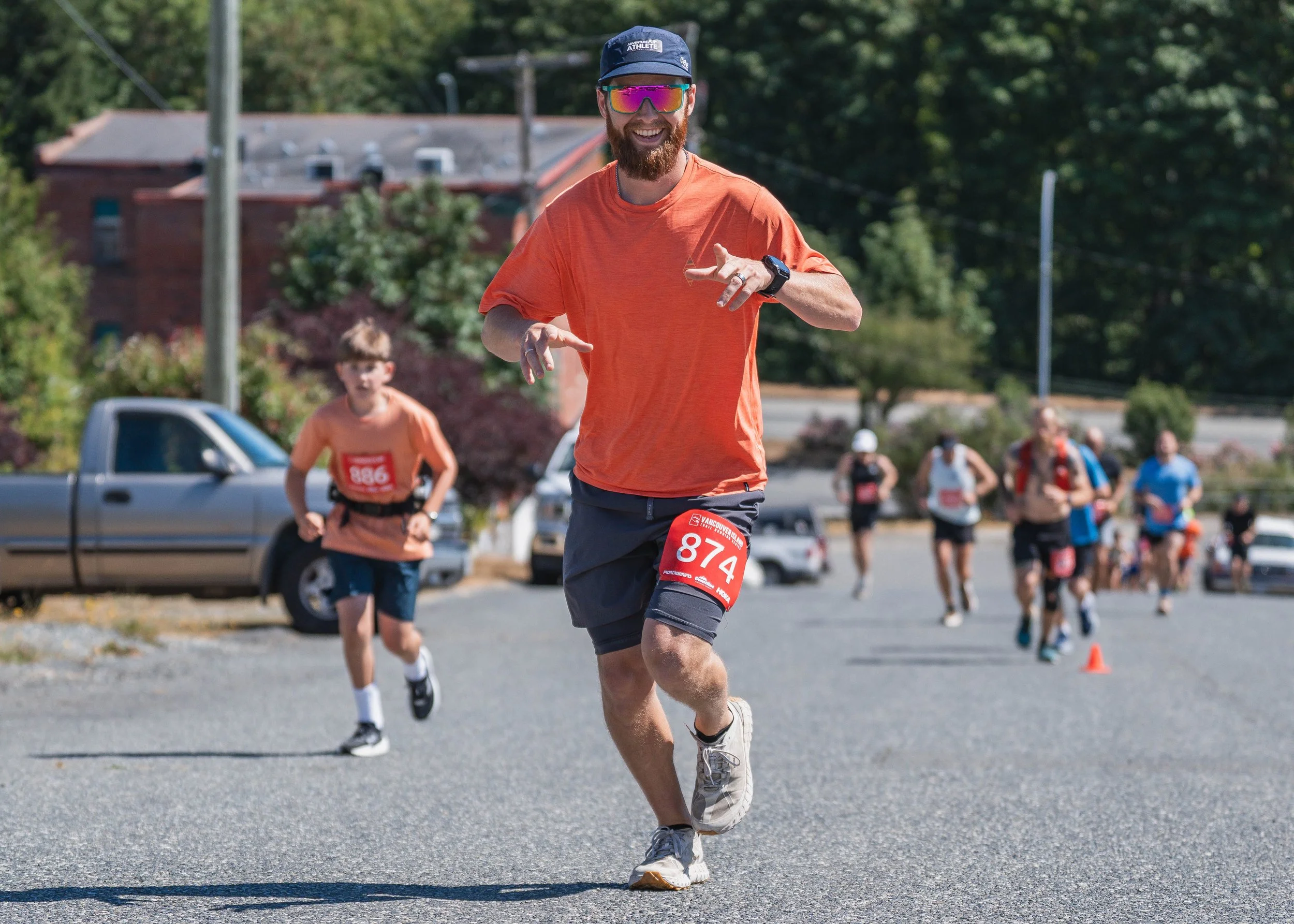 Dr. Alex Hueston running in vancouver island trail series ladysmith