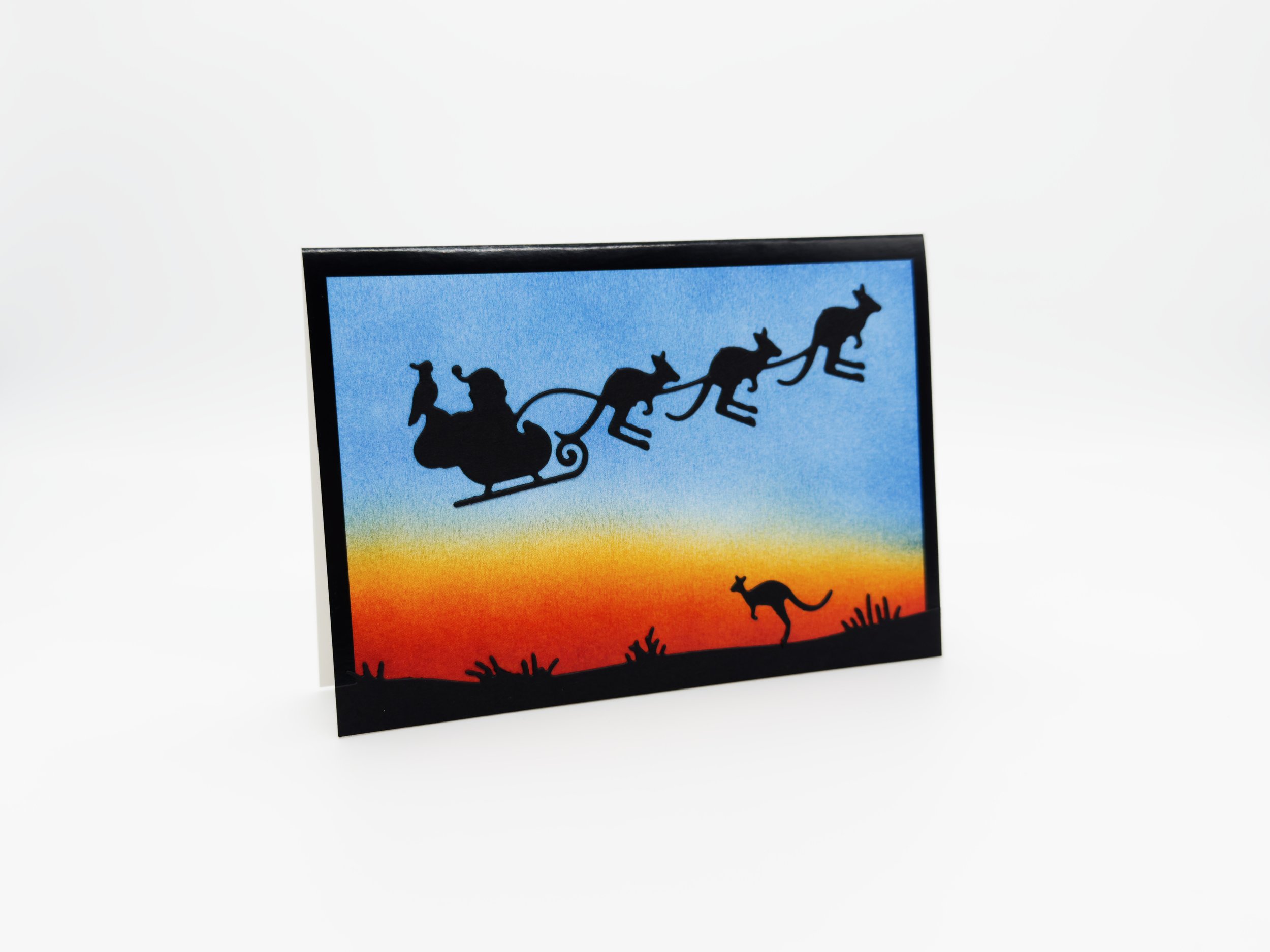 Kangaroos and Santas sleigh christmas