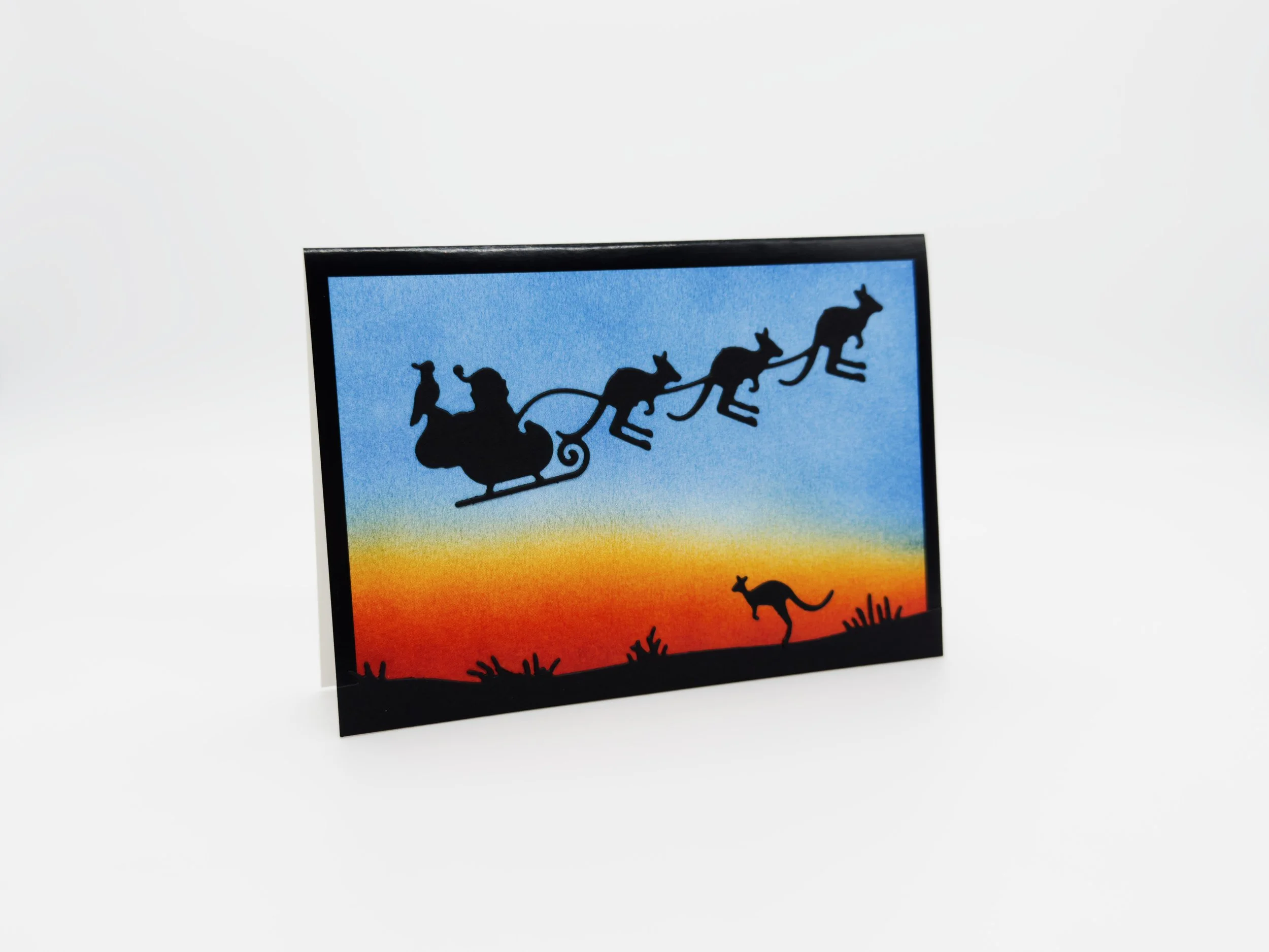 Santa and Kangaroo christmas card