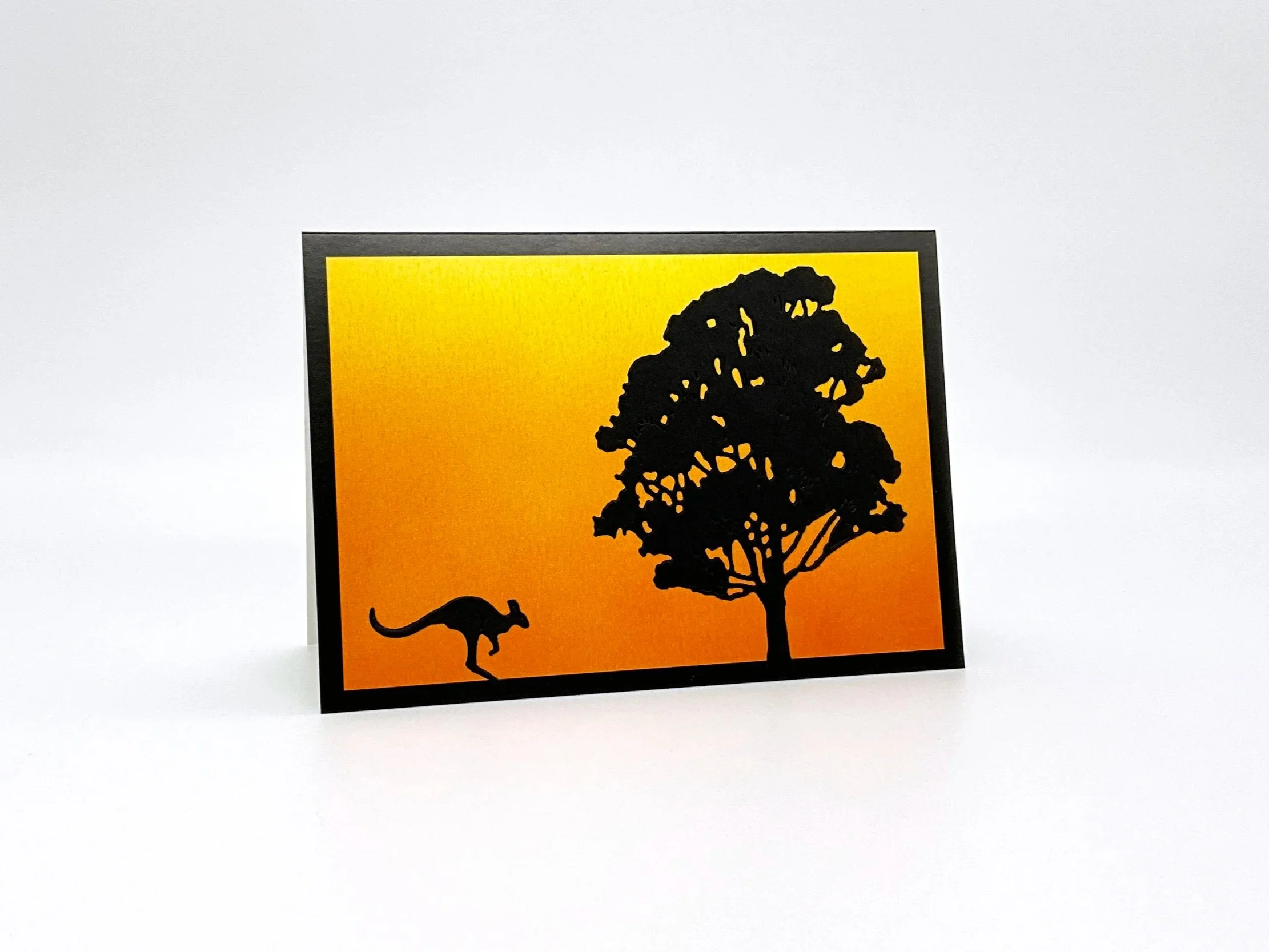 One kangaroo at sunset