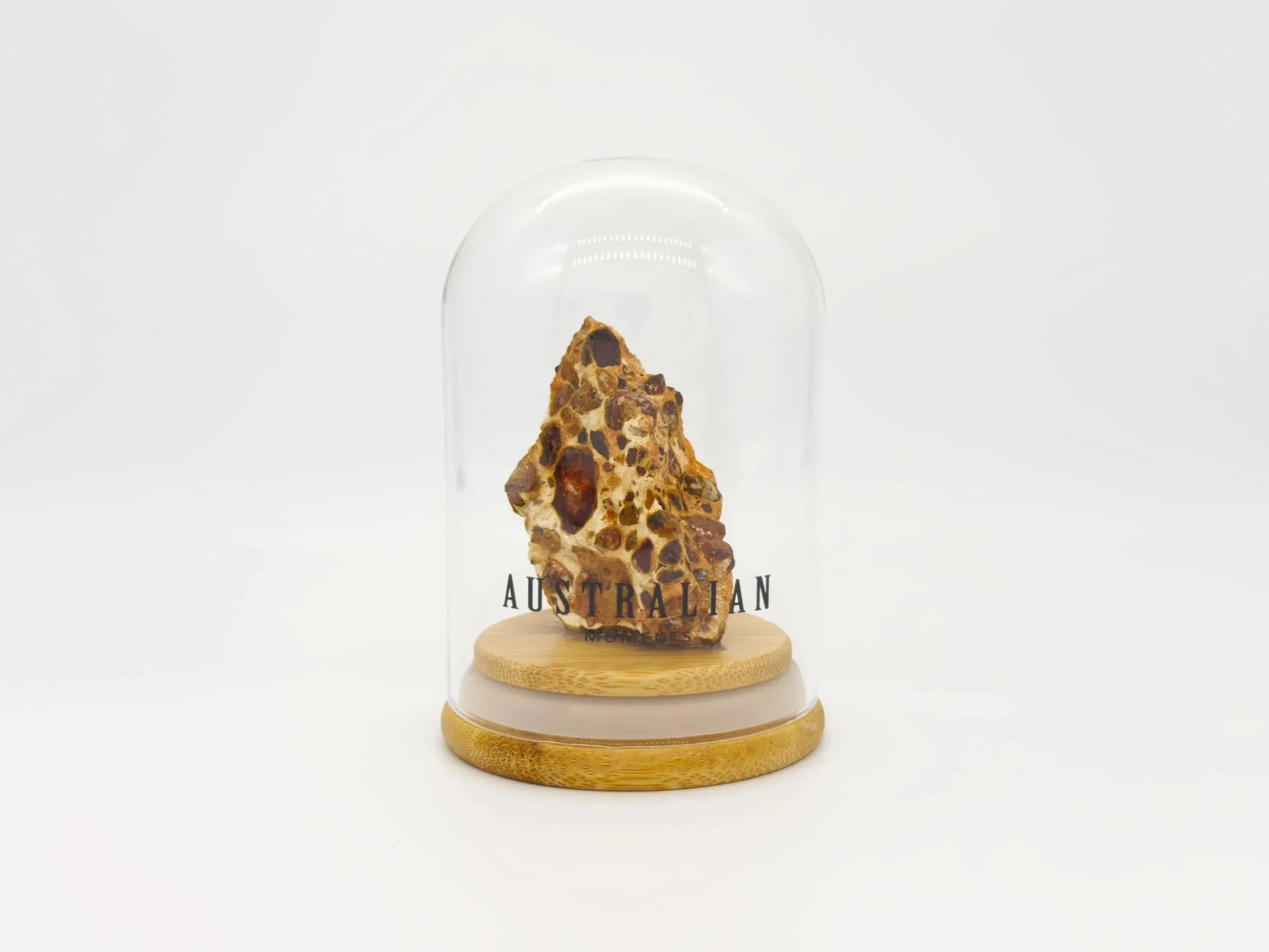 Bauxite chunk in glass jar