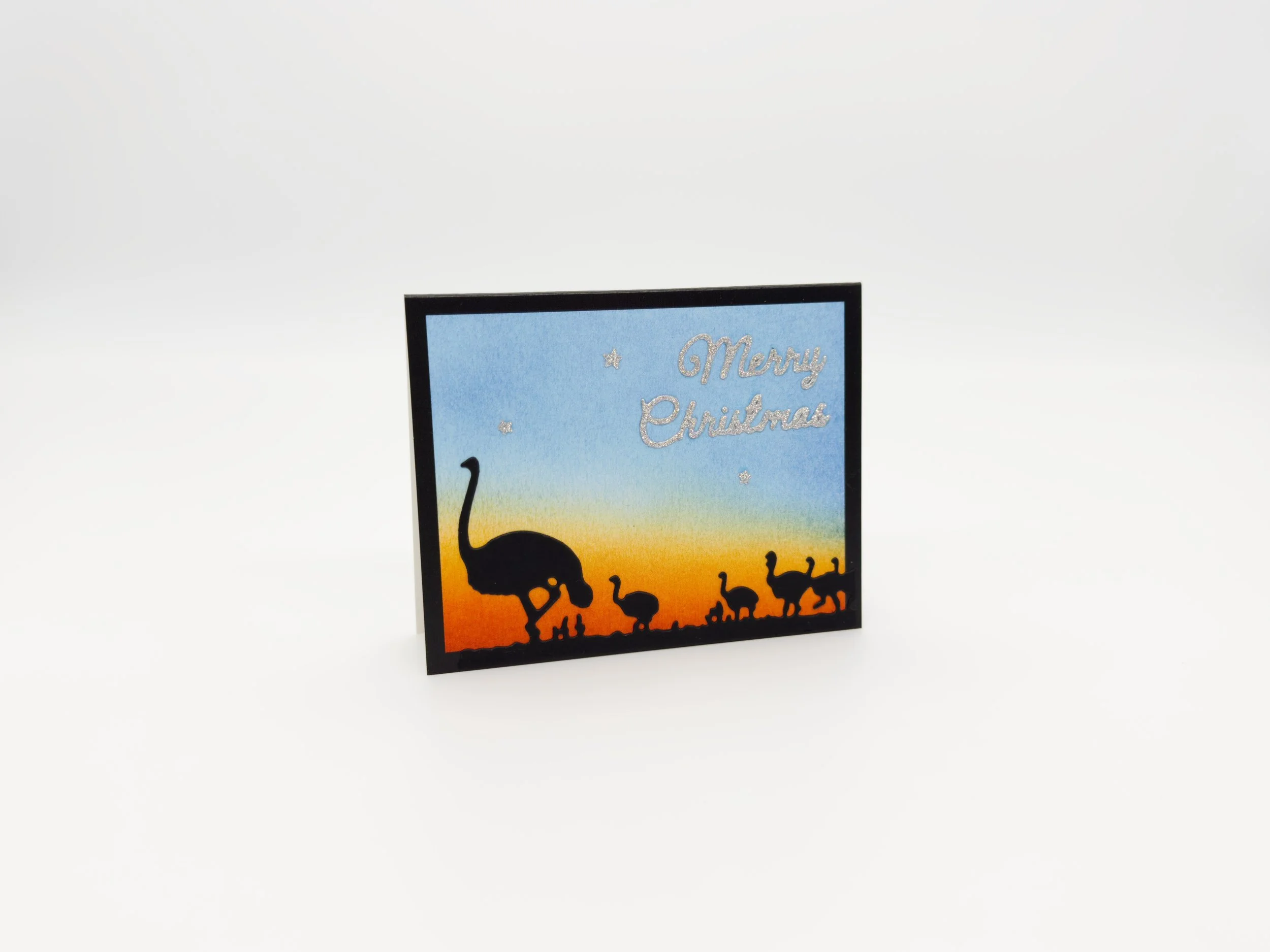 Emus at dusk christmas small