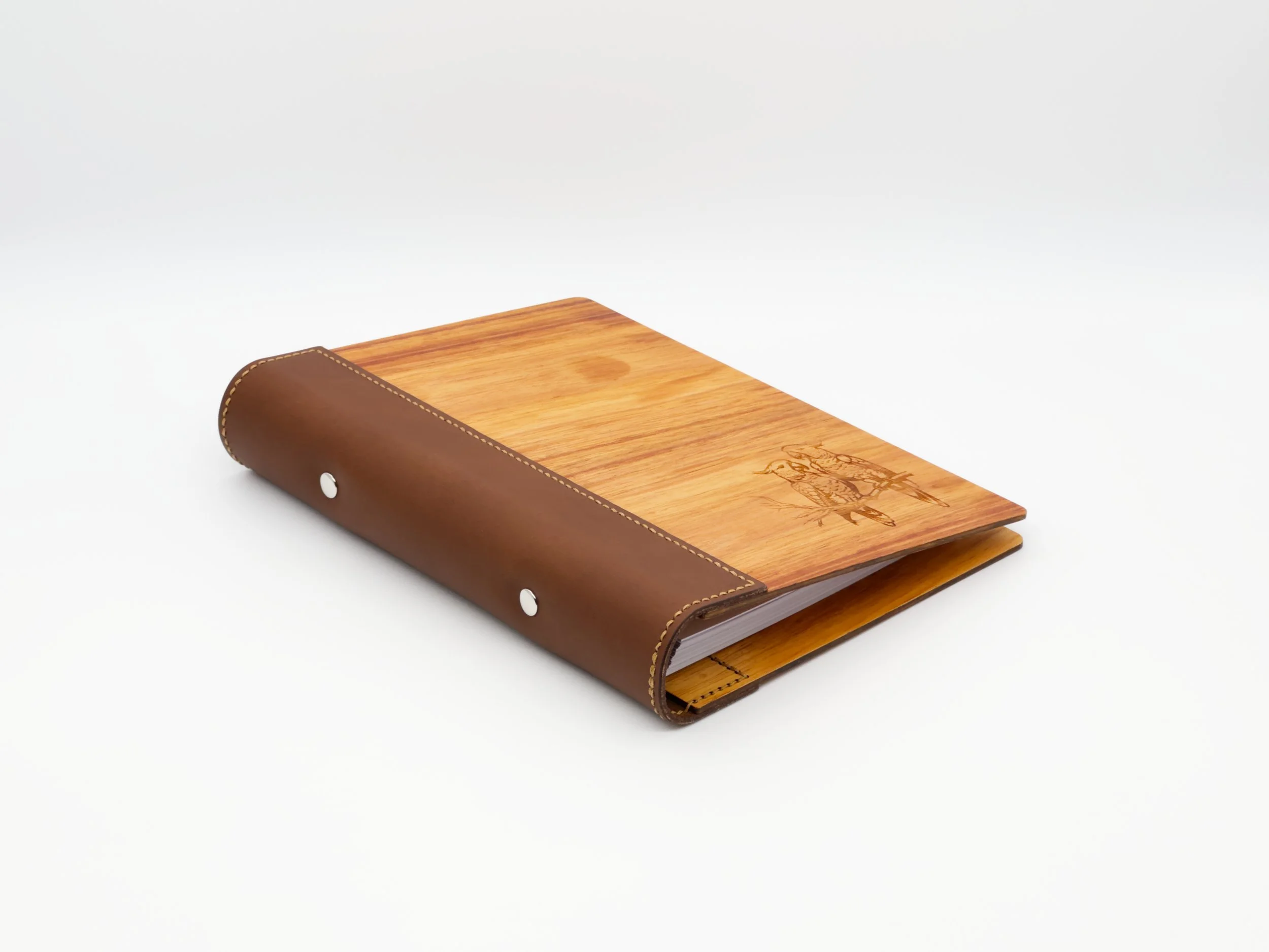 Cockatoo Leatherbound journal side