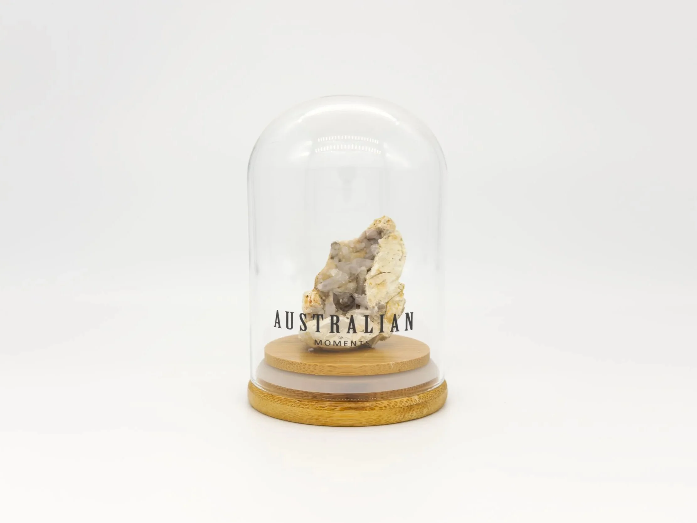 Smokey quartz chunk in glass jar