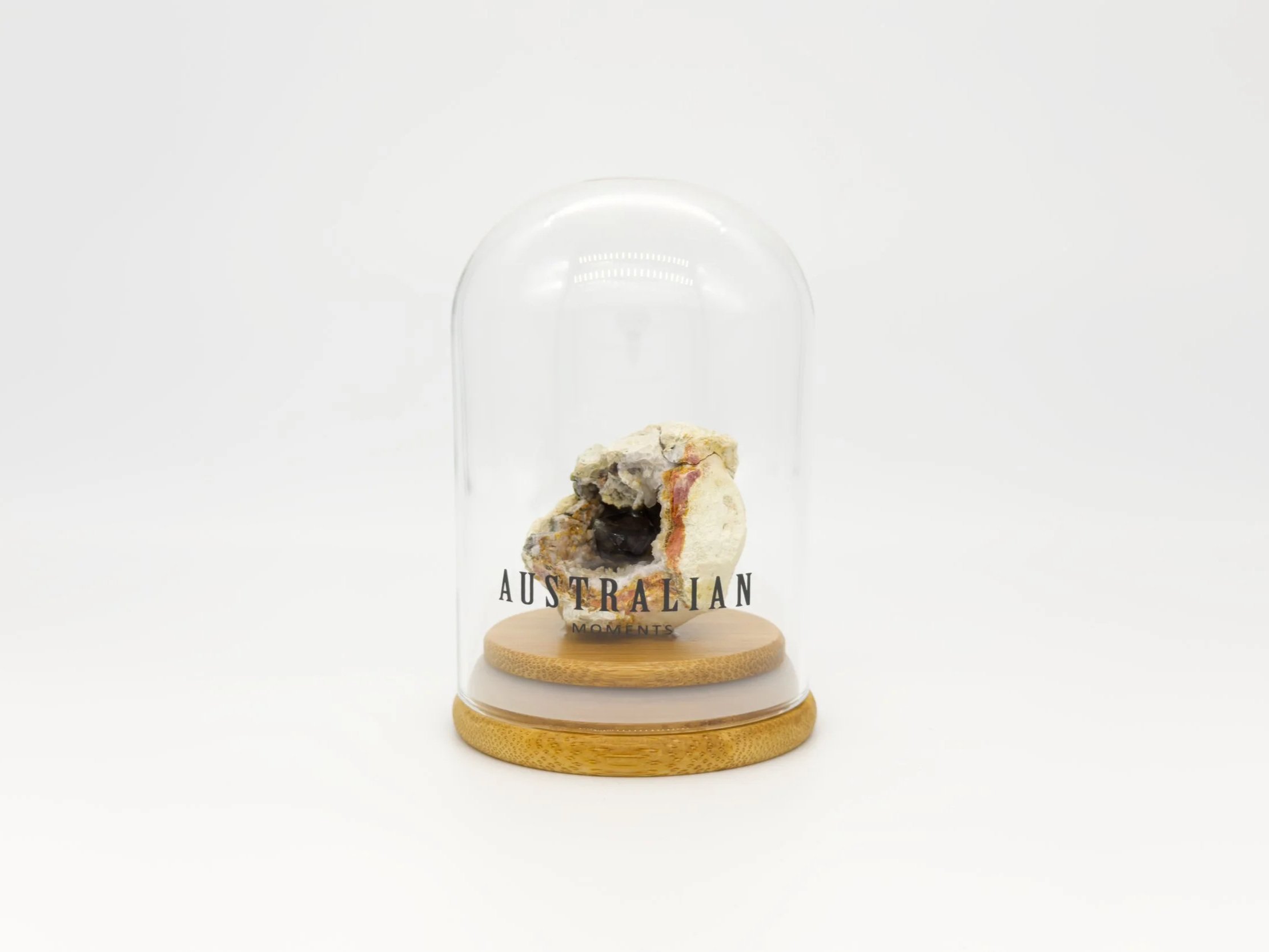 Smokey quartz chunk in glass jar