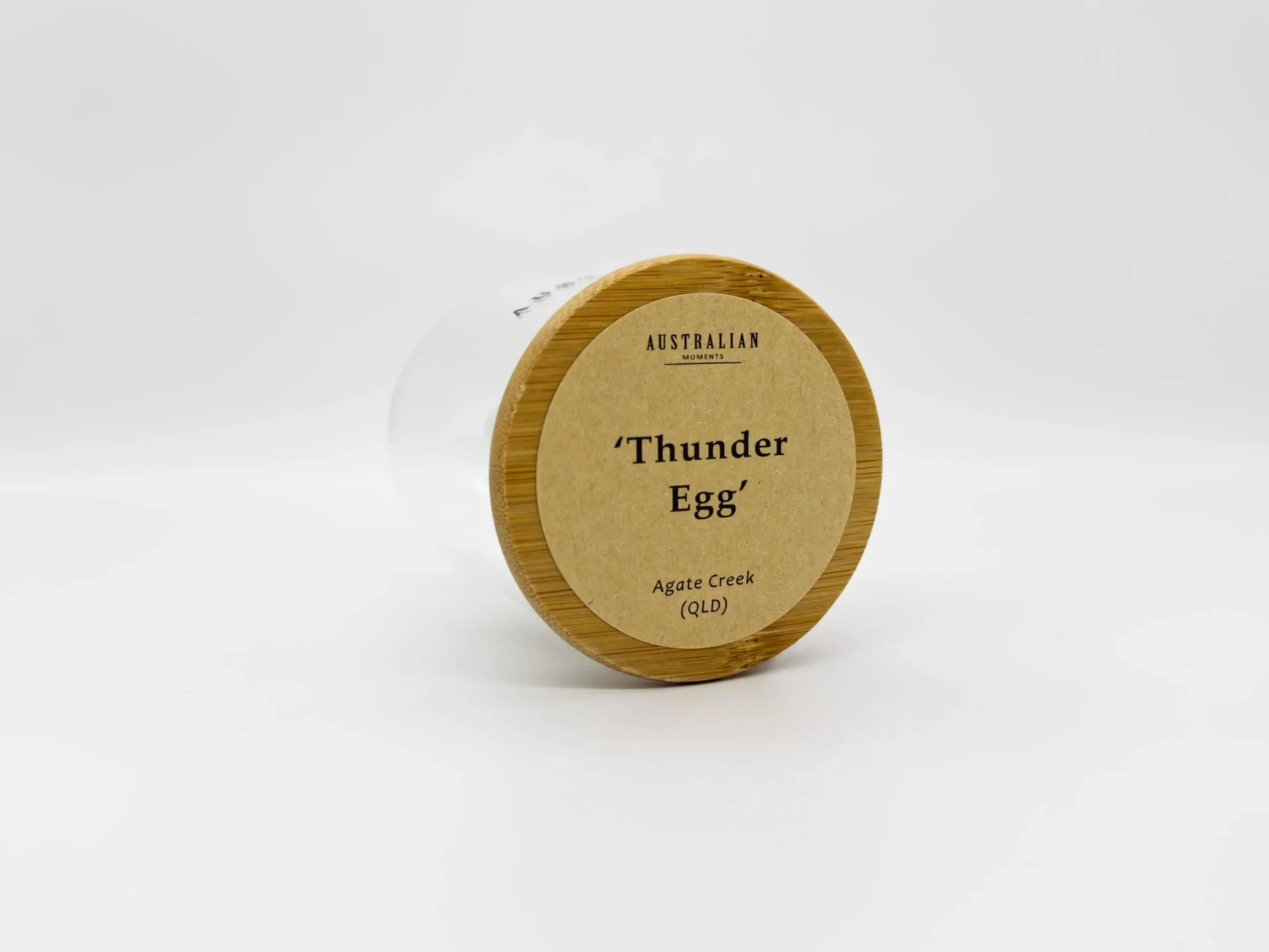 Agate Creek Thunder egg in glass jar