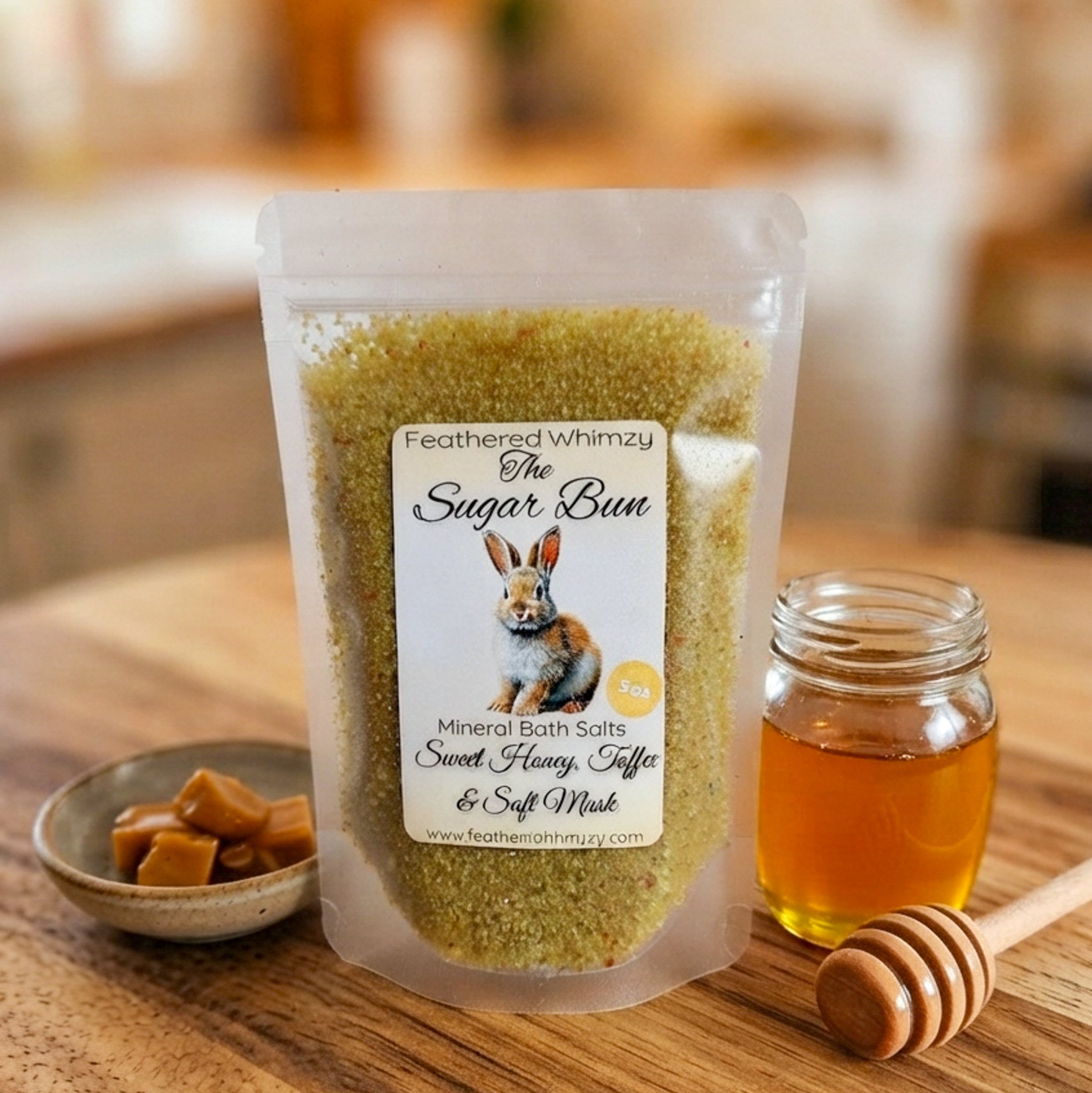 The Sugar Bun - Sweet Honey, Toffee & Soft Musk Mineral Bath Salts