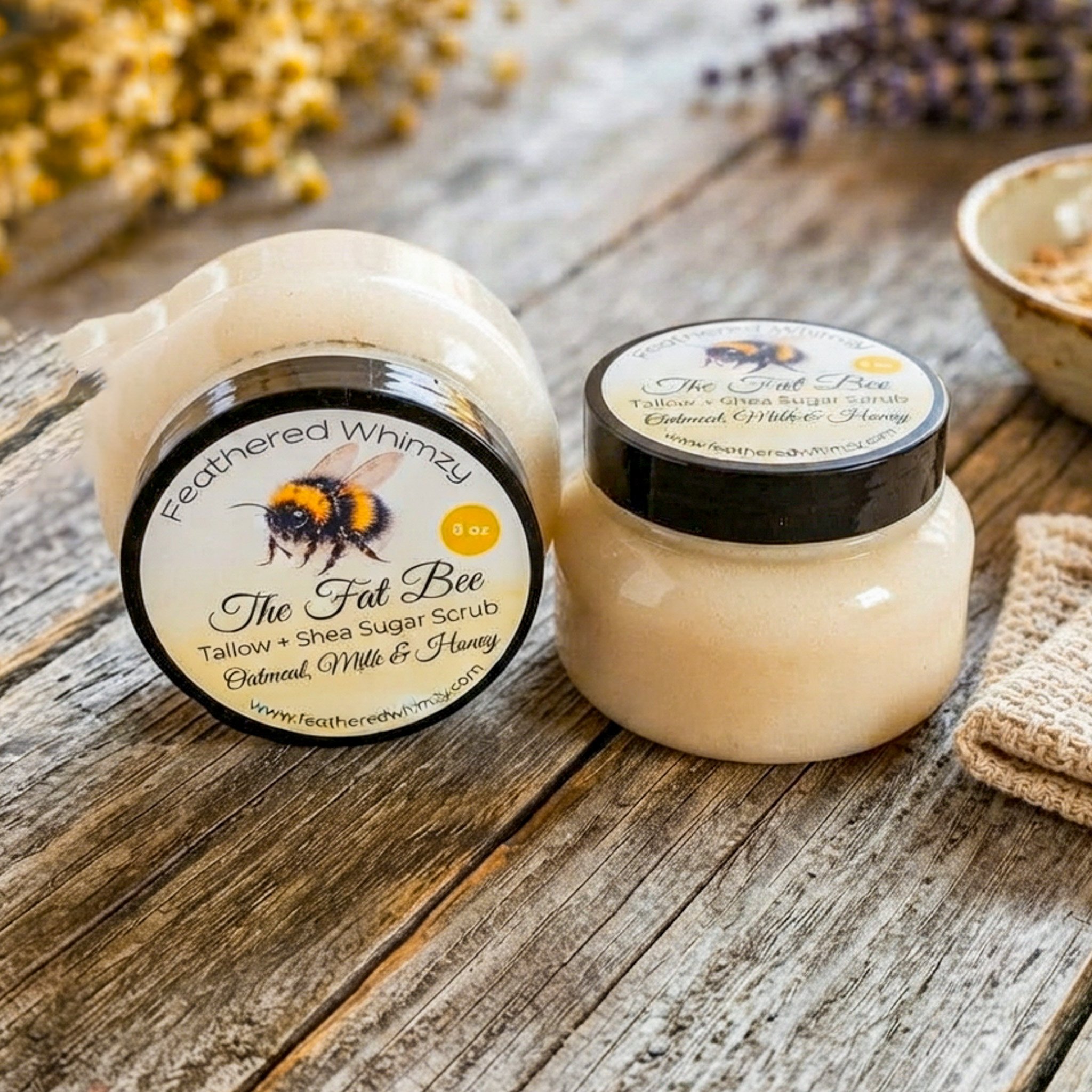 The Fat Bee - Oatmeal, Milk & Honey Tallow + Shea Sugar Scrub
