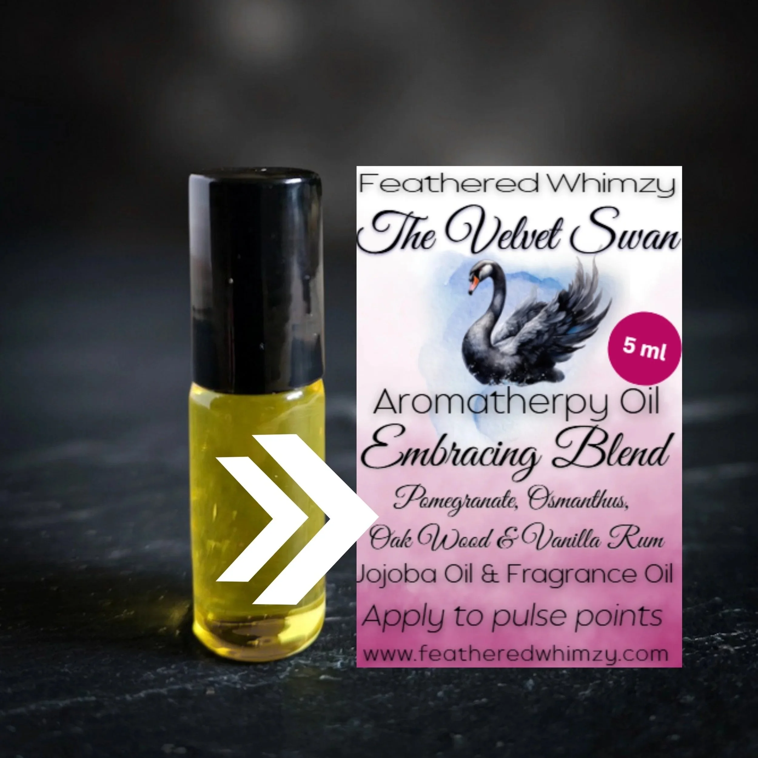 The Velvet Swan - Pomegranate, Osmanthus, Oak Wood & Vanilla Rum Aromatherapy Oil (Embracing Blend)