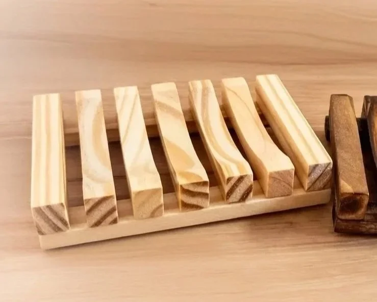Slated Pine Wood ~ Soap Dish