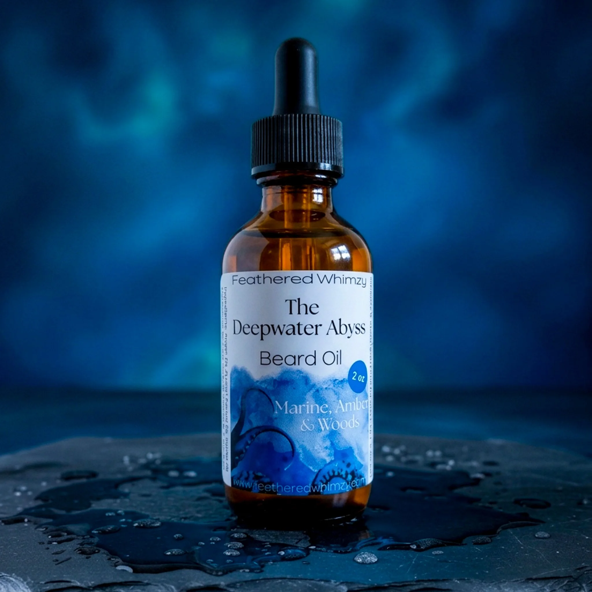 The Deepwater Abyss ~ Marine, Amber & Woods Beard Oil