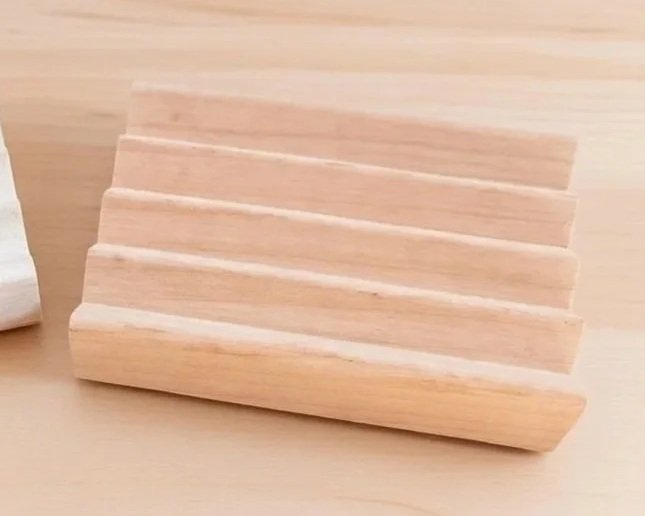 Natural Alder & Poplar Wood ~ Soap Dish -sp