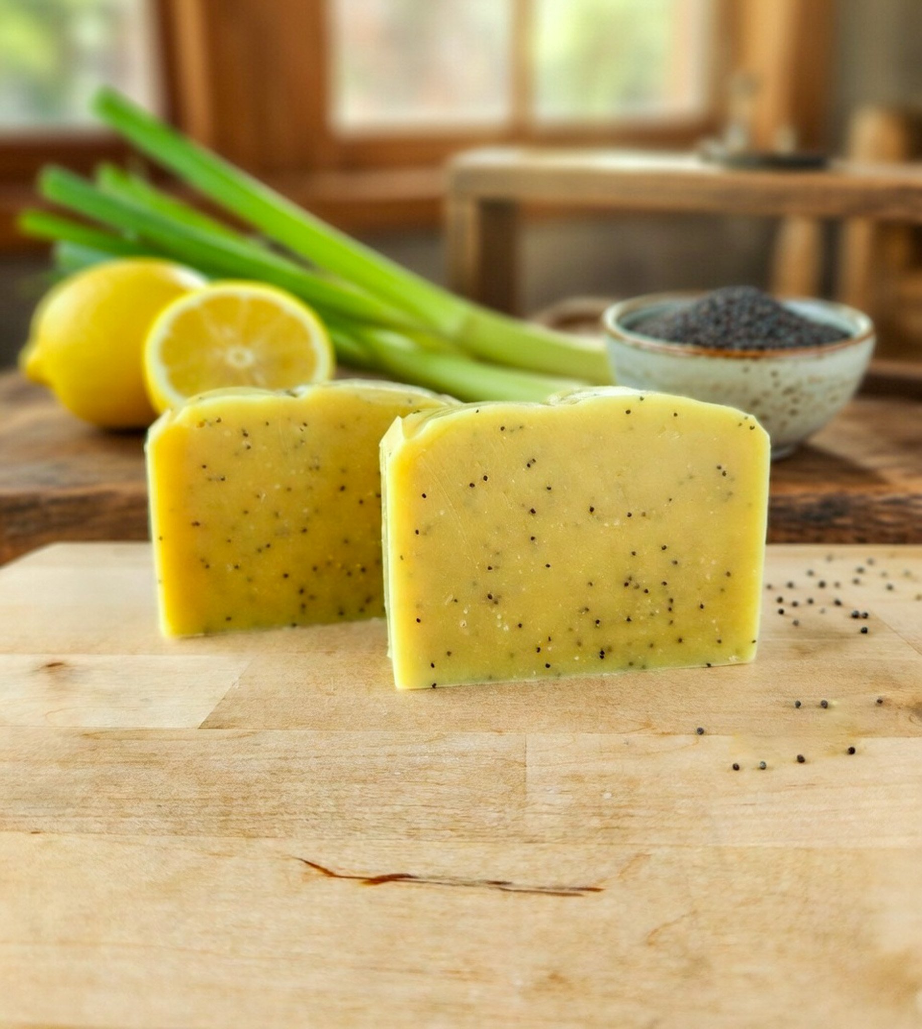 Lemongrass Poppyseed Scrub Soap Bar