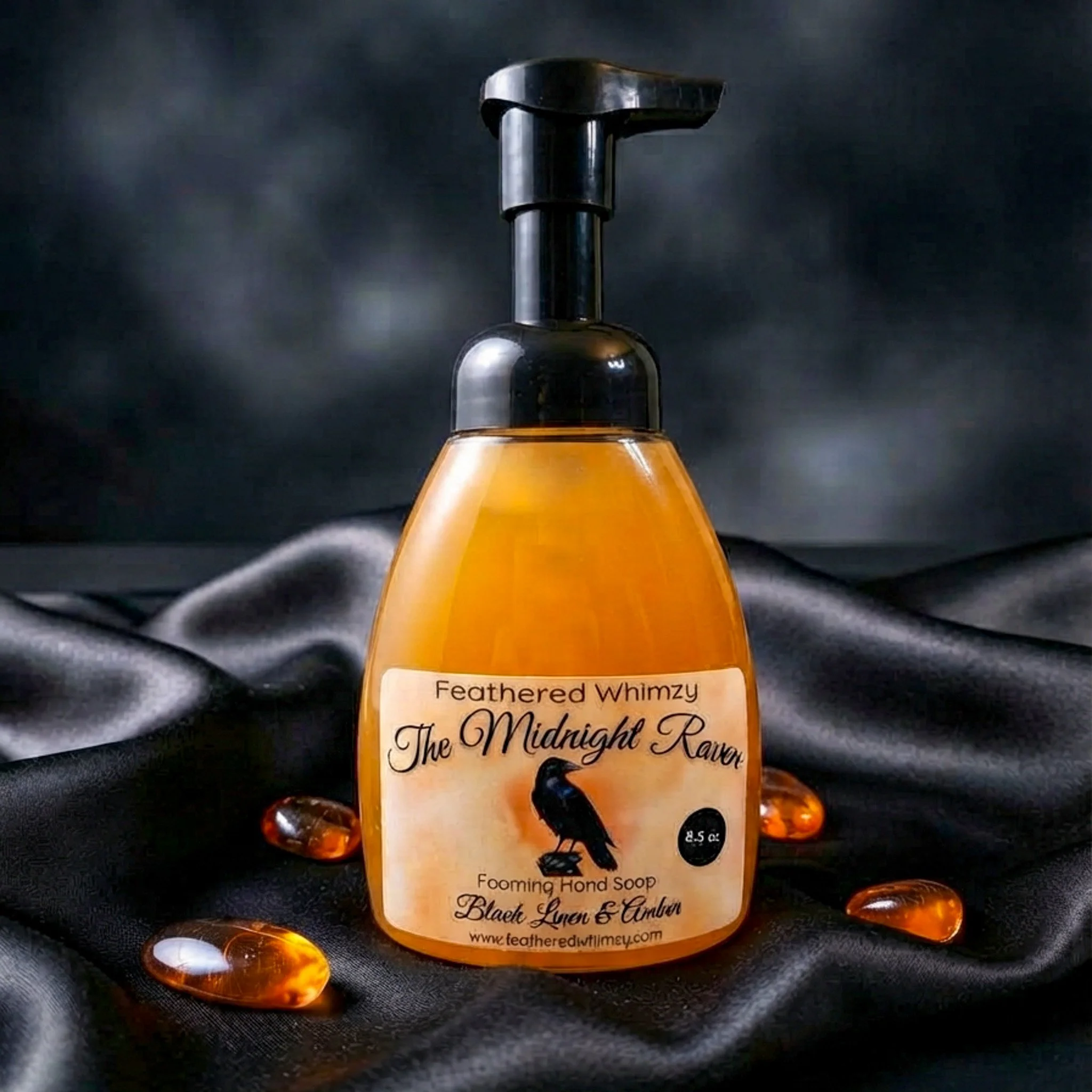 The Midnight Raven ~ Black Linen & Amber Foaming Hand Soap