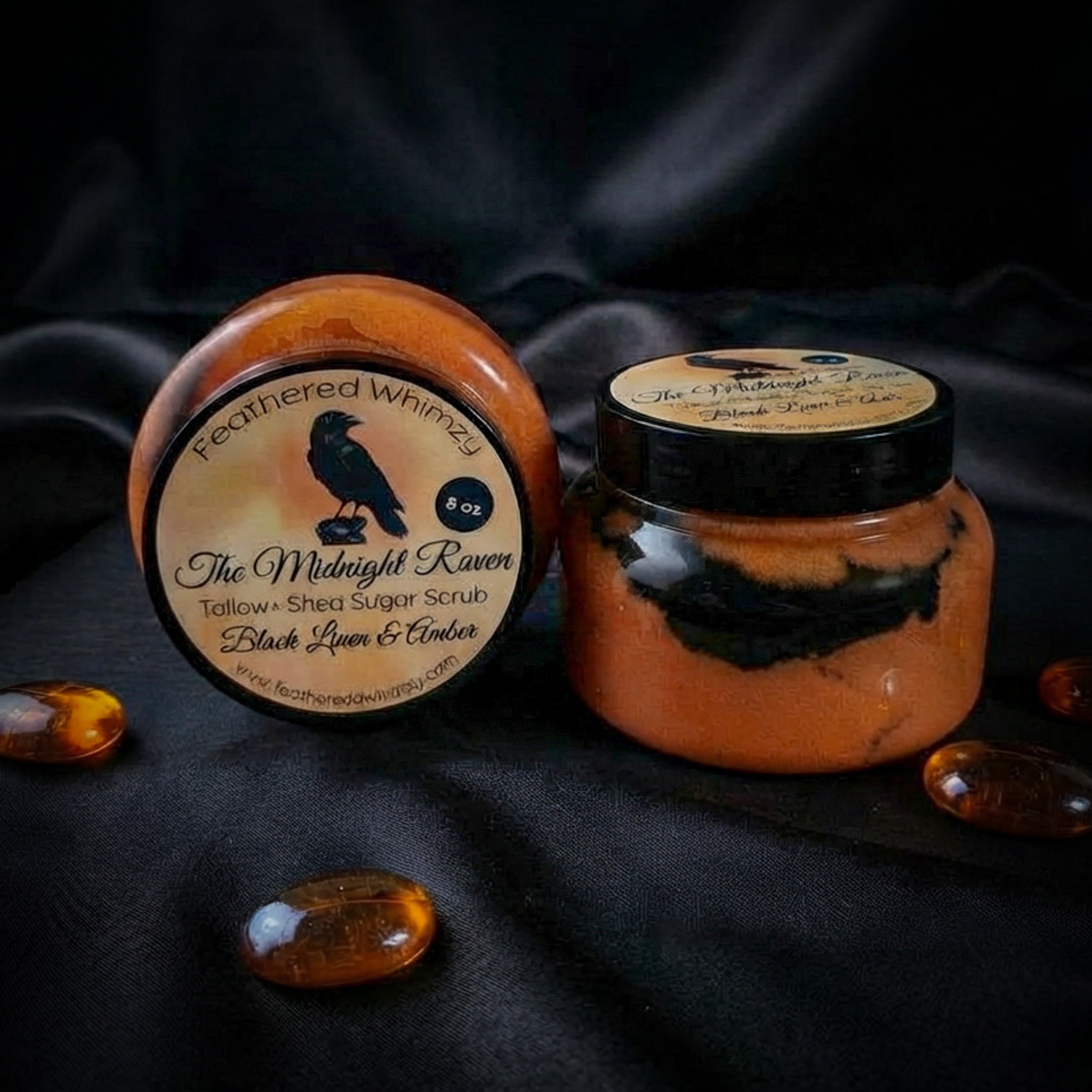 The Midnight Raven ~ Black Linen & Amber Tallow + Shea Sugar Scrub