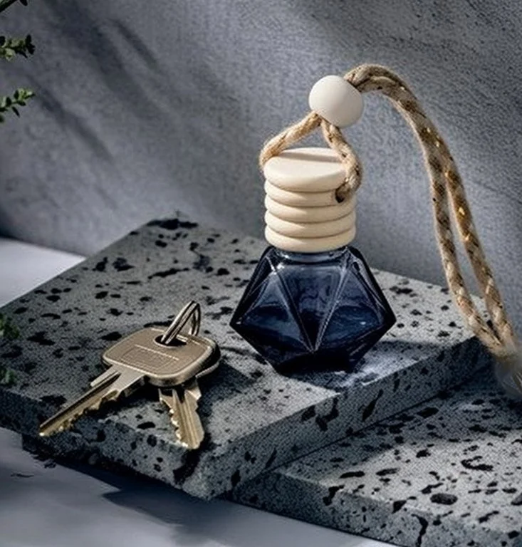 Black Ombre Glass Diamond Diffuser with Wood Lid |  Car Freshie