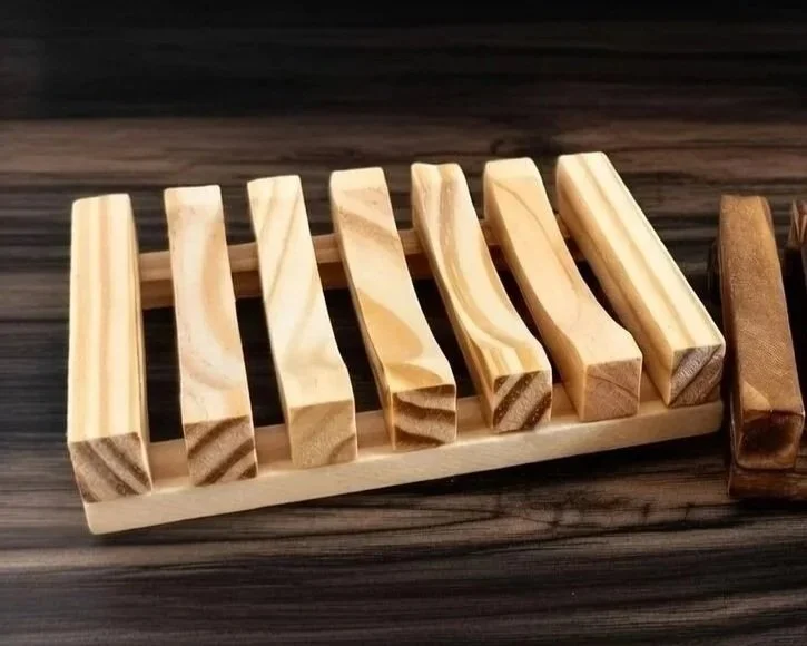 Slated Pine Wood ~ Soap Dish -oo