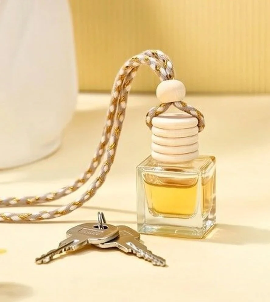 Clear Glass Square Diffuser with Wood Lid | Car Freshie