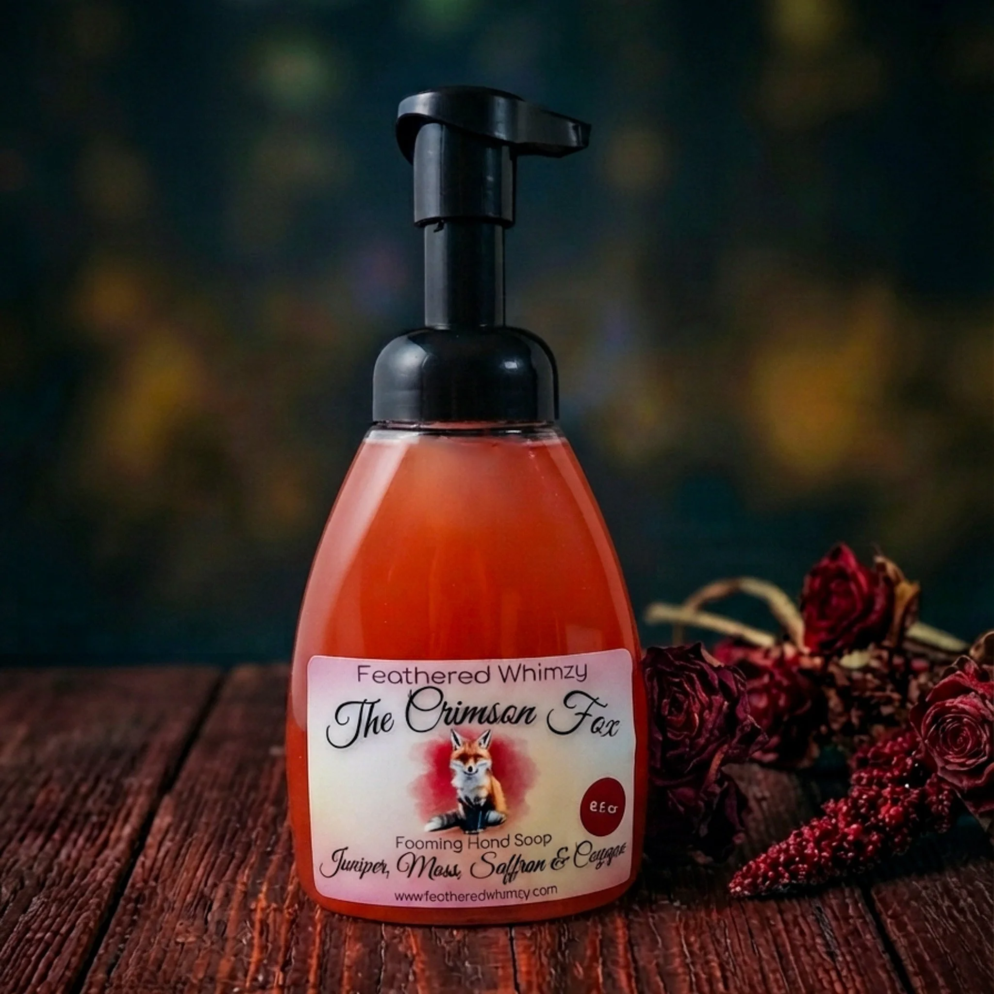 The Crimson Fox ~ Juniper, Moss, Saffron & Cognac Foaming Hand Soap