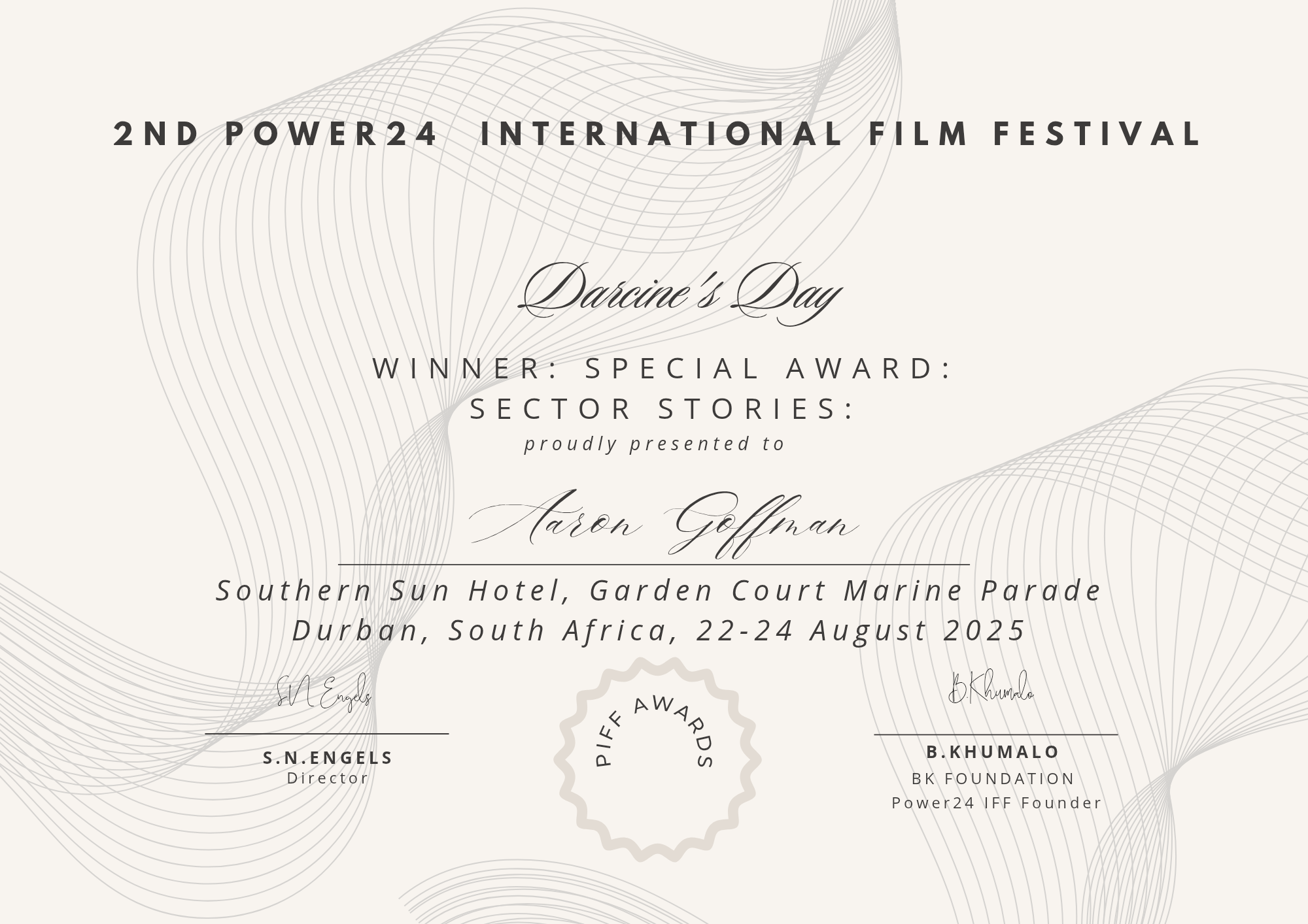 South Africa - Winner: Special Award: Sector Stories; Power24 International Film Festival, South Africa