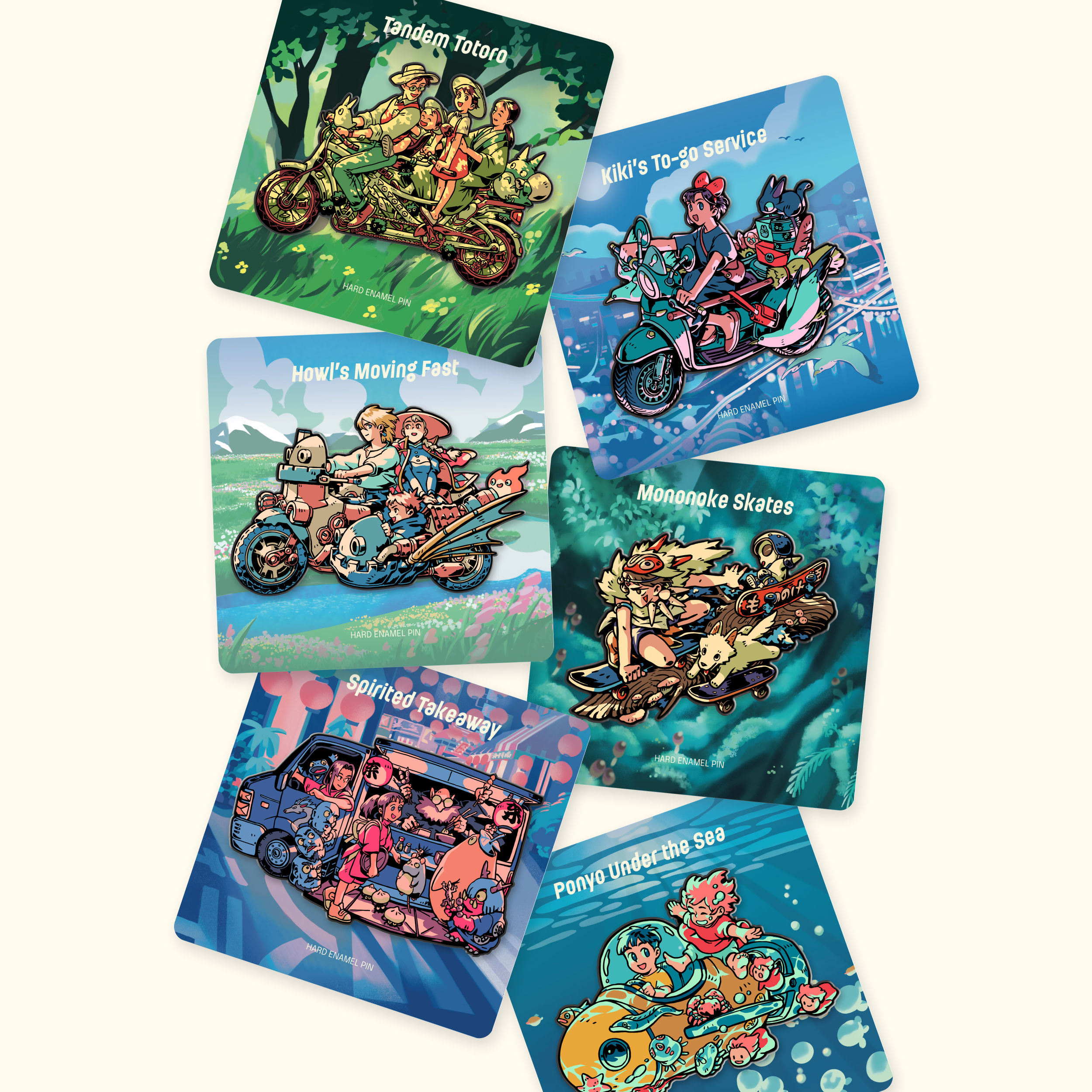 Vroom Vroom Ghibli Pin Set