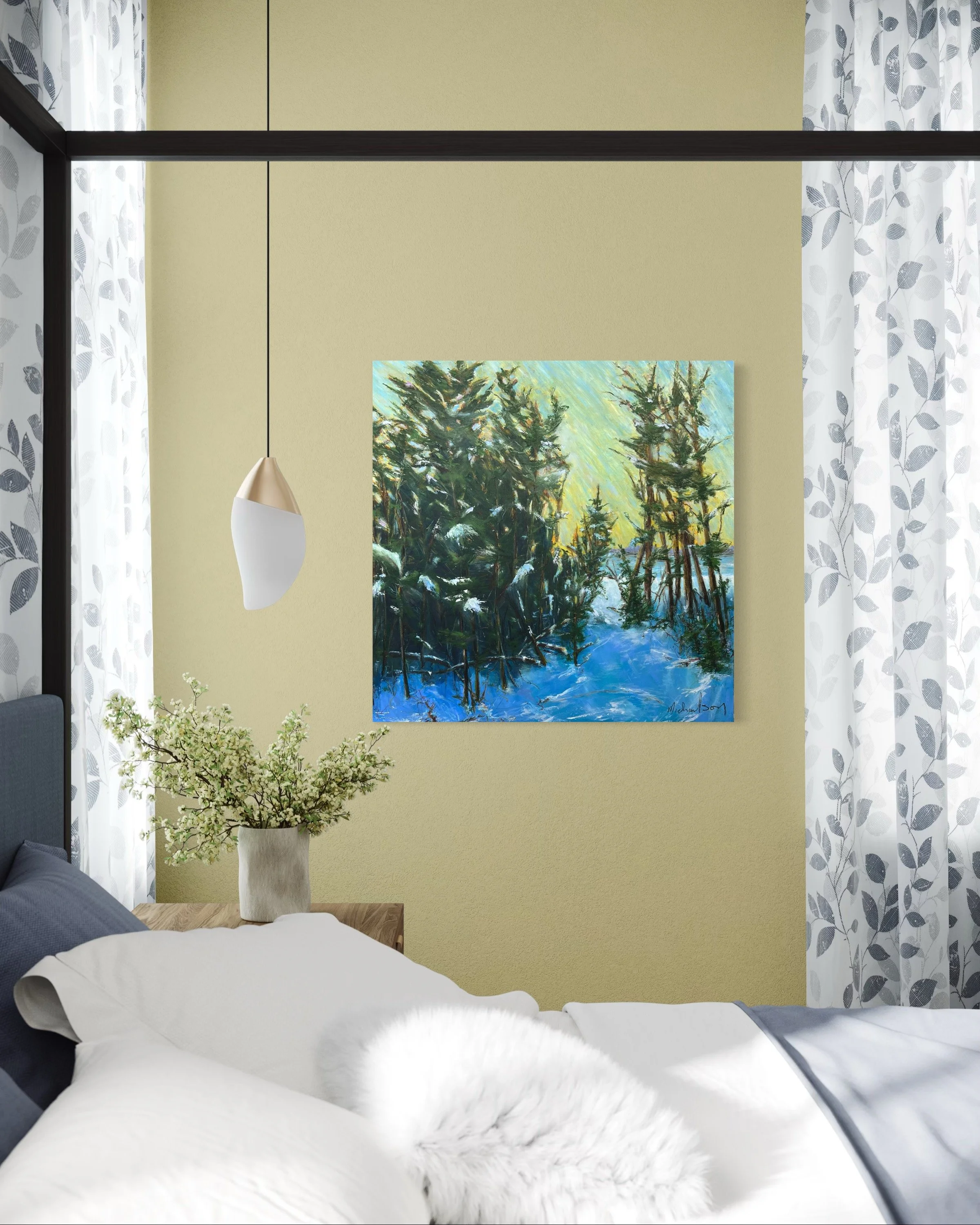 Baby It’s Cold Outside  30” x 30”  $1200.  In Situ.