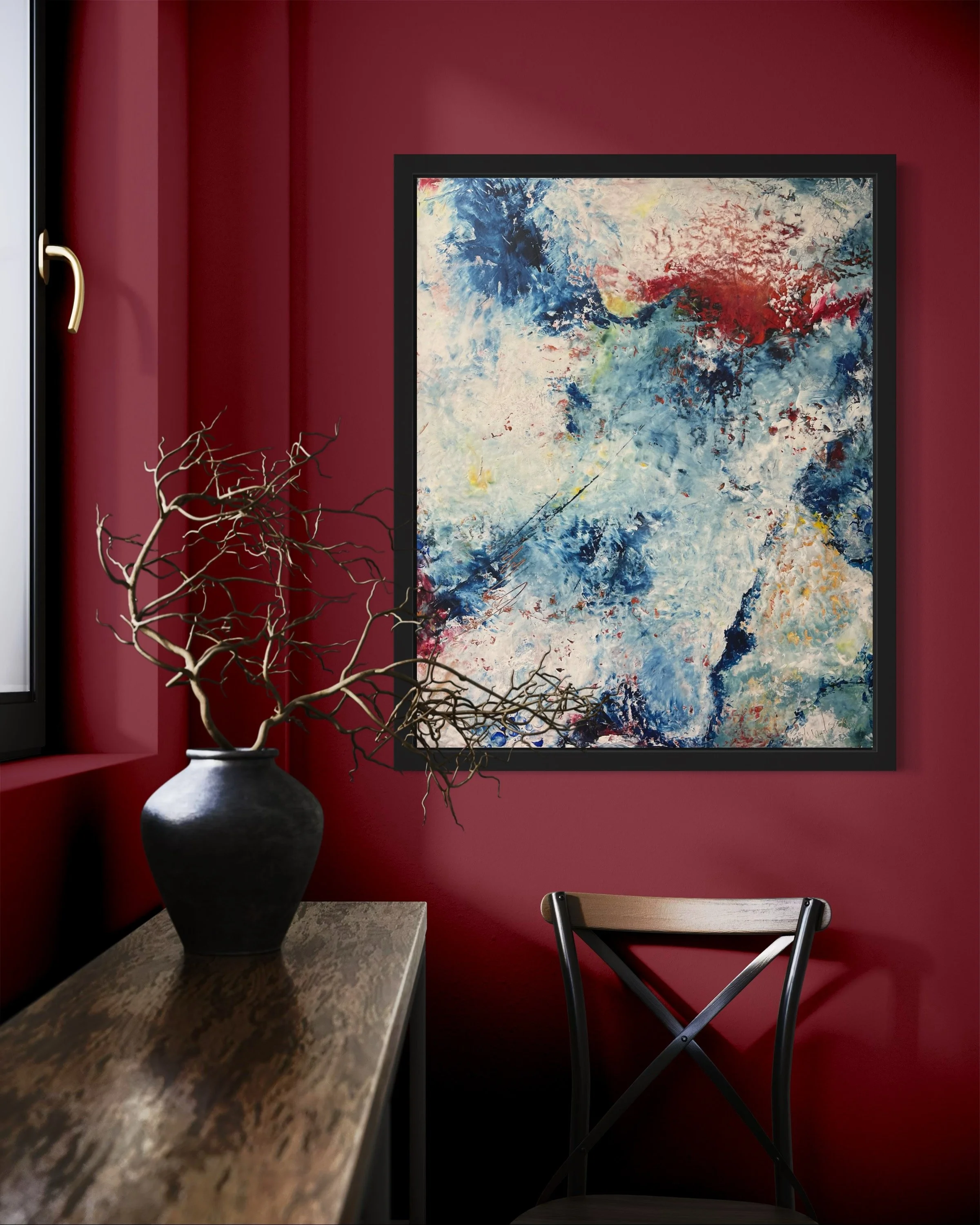 Surfacing.  26” x 32”. Framed.  $900. In Situ.