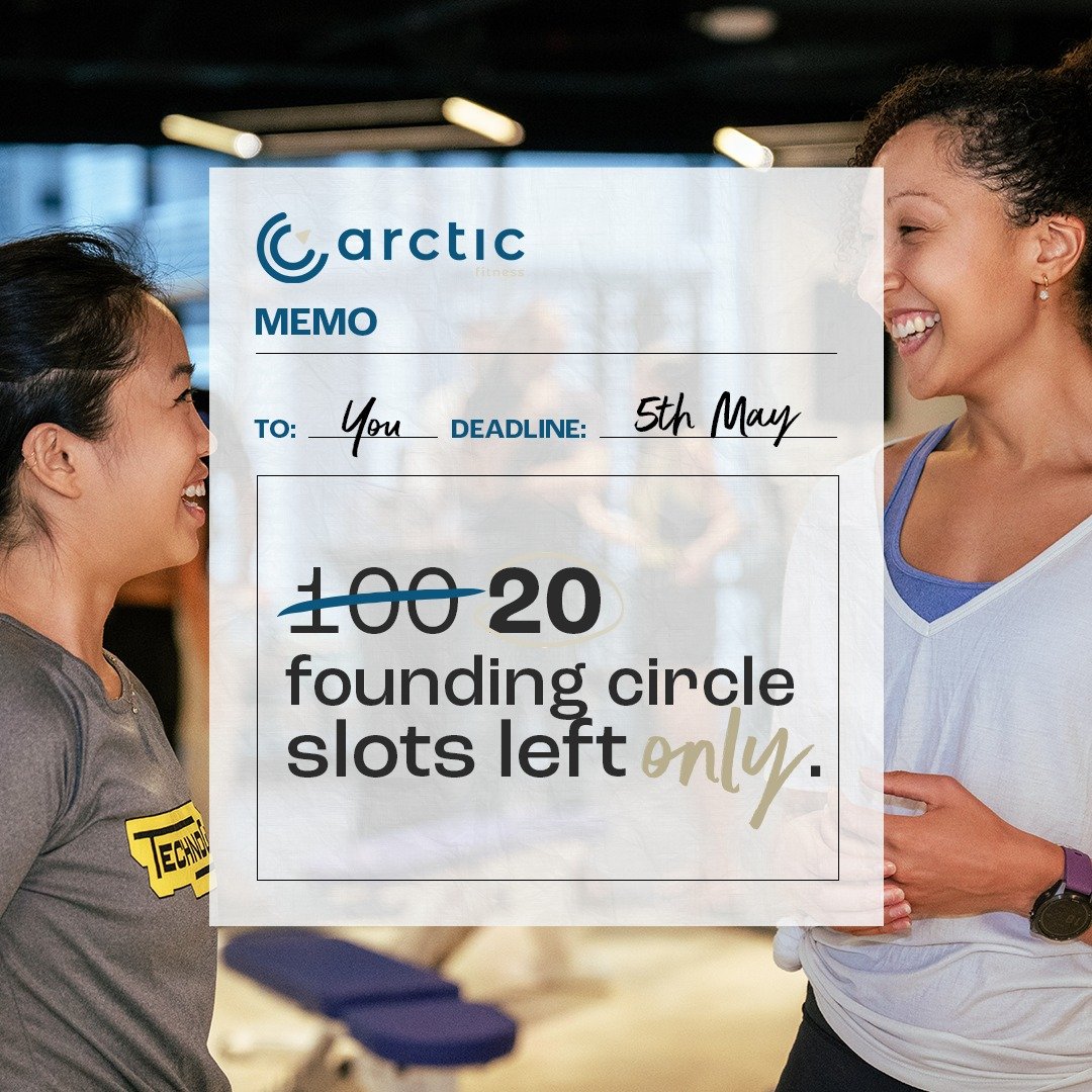 Only 20 SPOTS LEFT to join the Arctic Fitness's coveted Founding Circle!

This is your last chance to be a part of the Arctic Circle and unlock exclusive perks like early access, priority booking, VIP invites to events as well as secure special membe