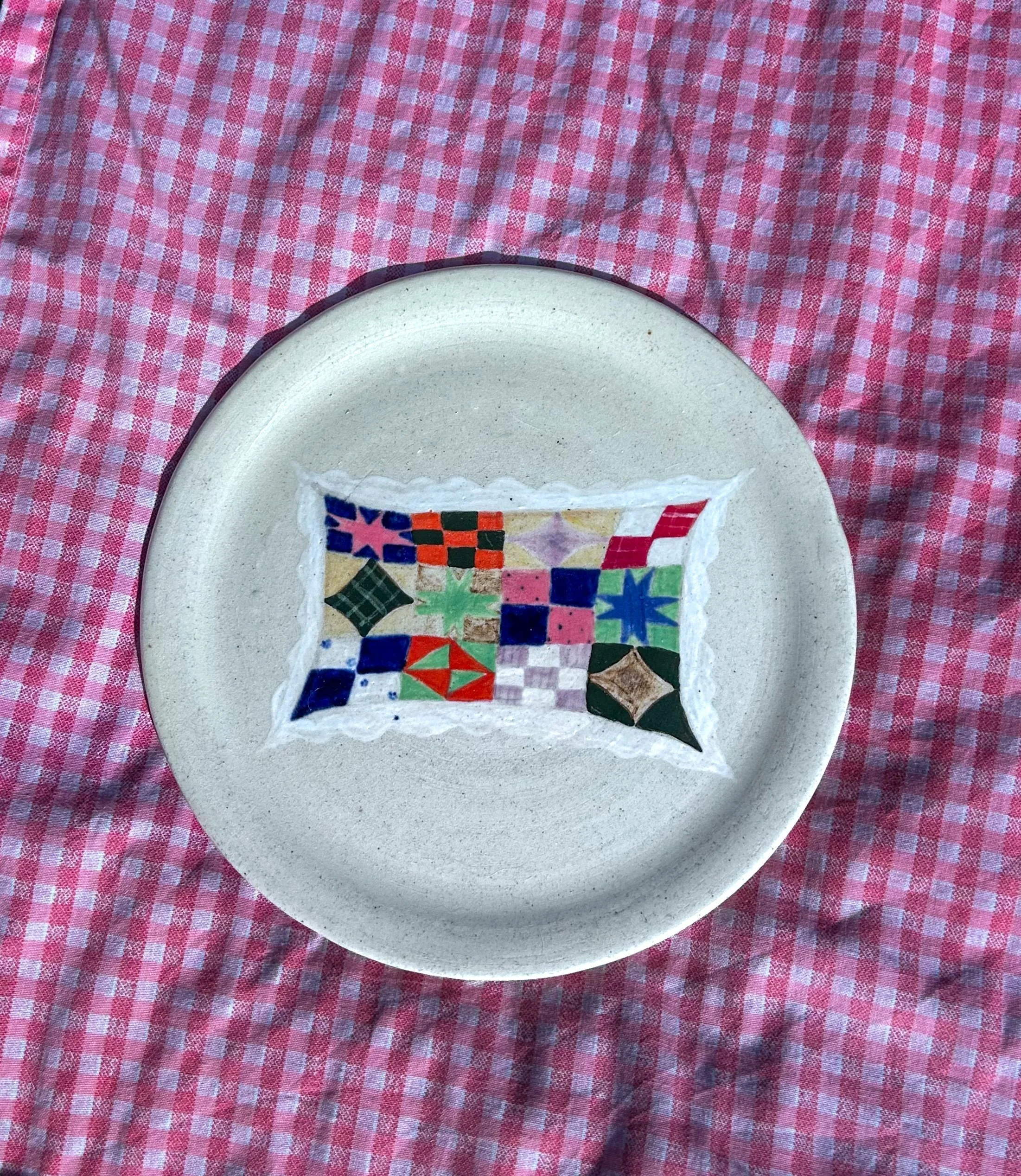 wheel thrown plate | stoneware, glaze and underglaze