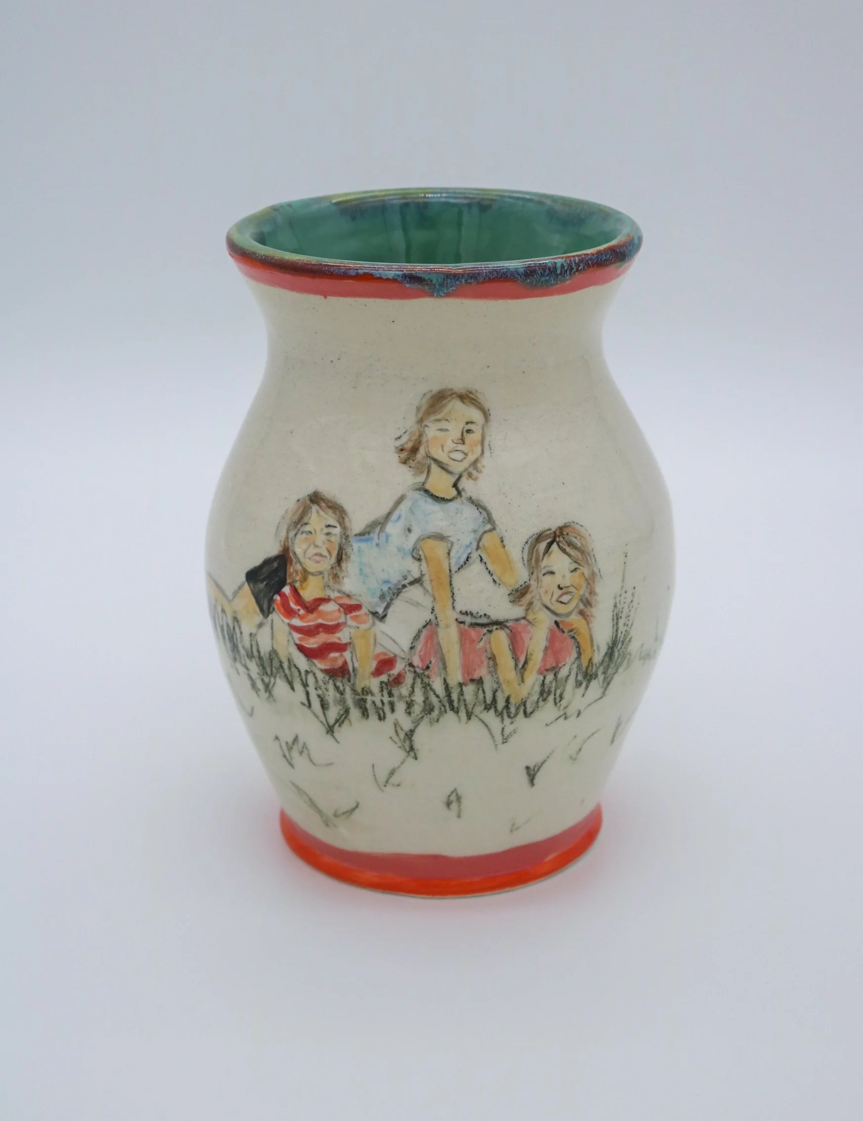 The Fabric of Our Youth No. 4 | stoneware, underglaze and glaze | 2025