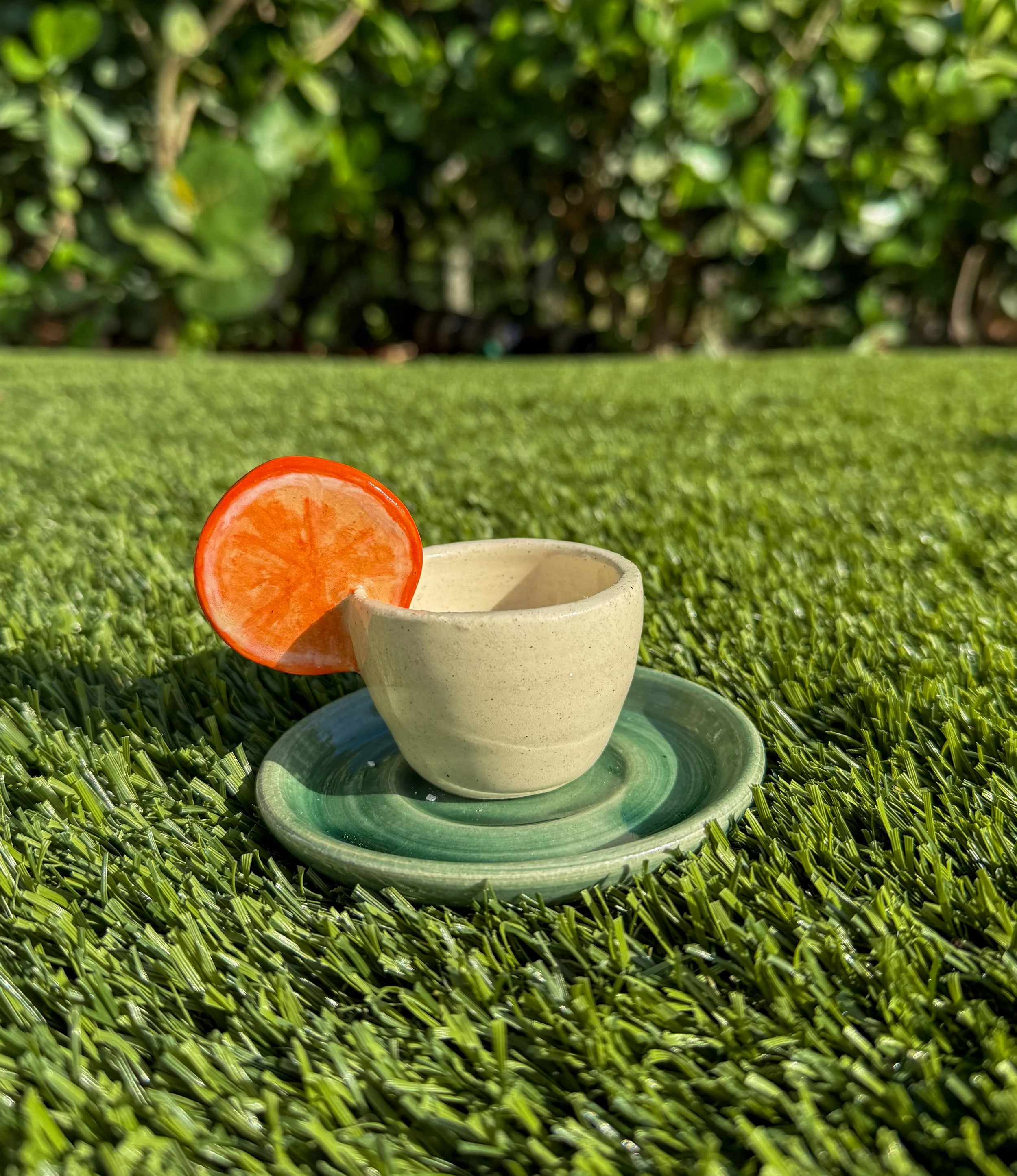 wheel thrown espresso set | stoneware, glaze and underglaze