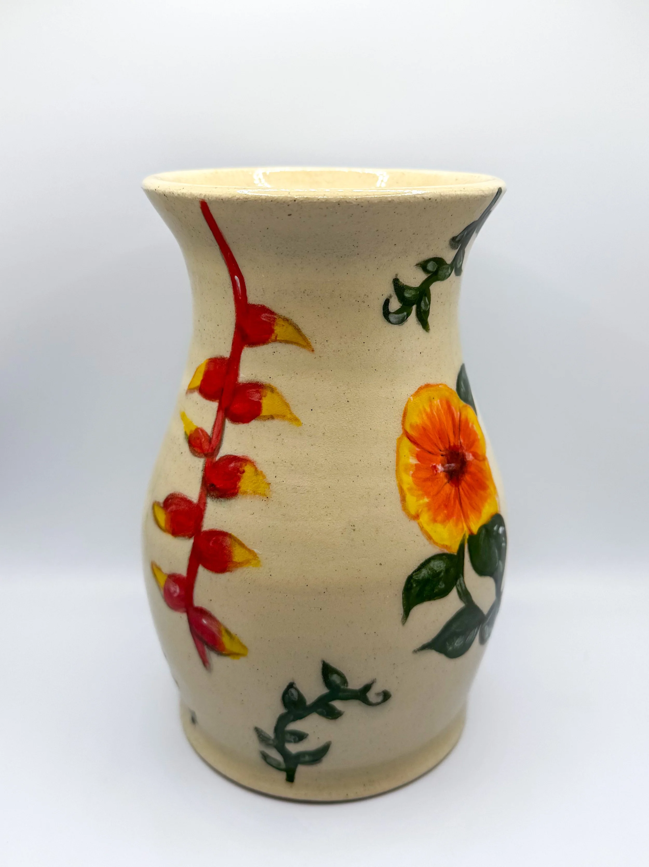 wheel thrown vase | stoneware, glaze and underglaze