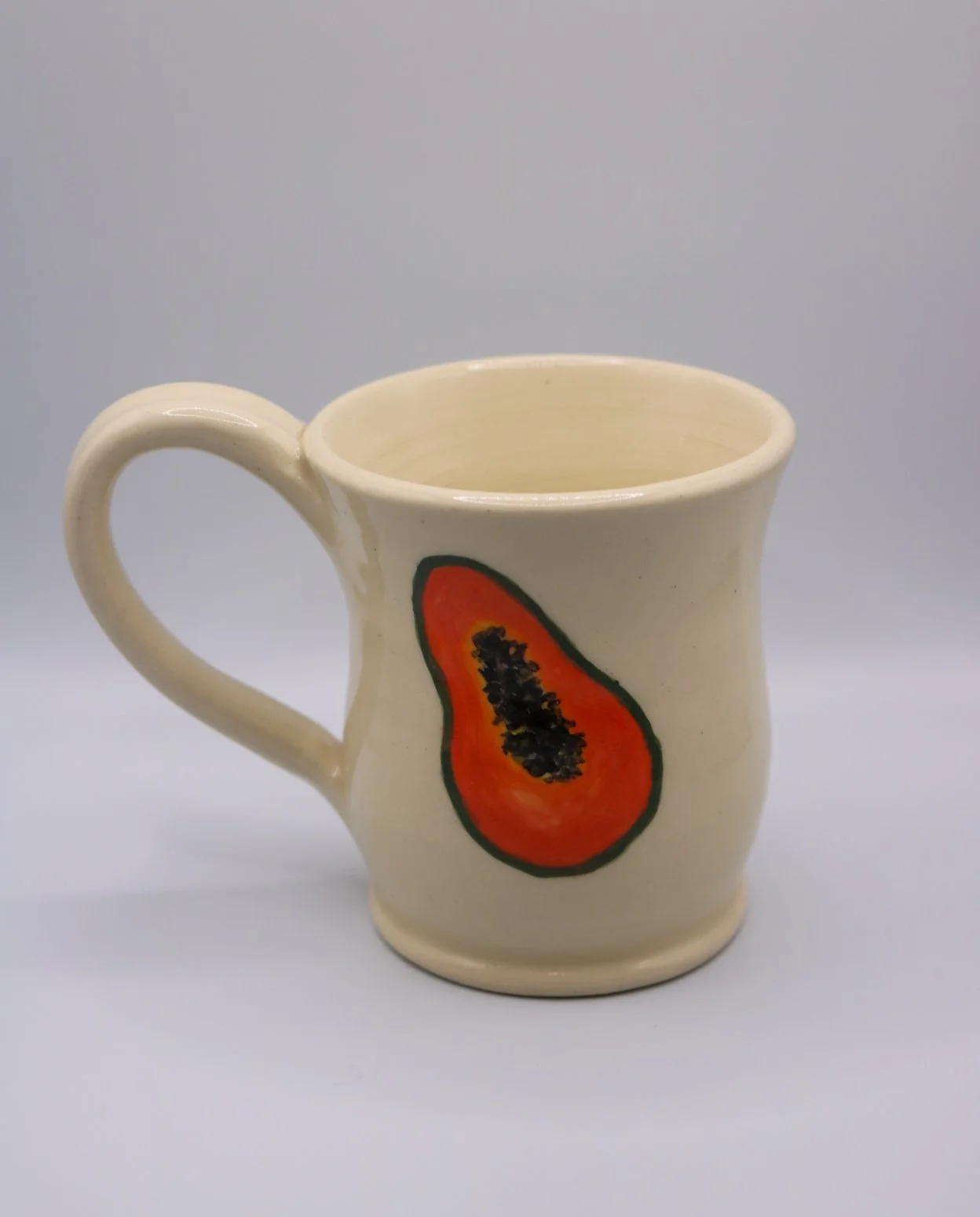 wheel thrown mug | stoneware, glaze and underglaze | 2025