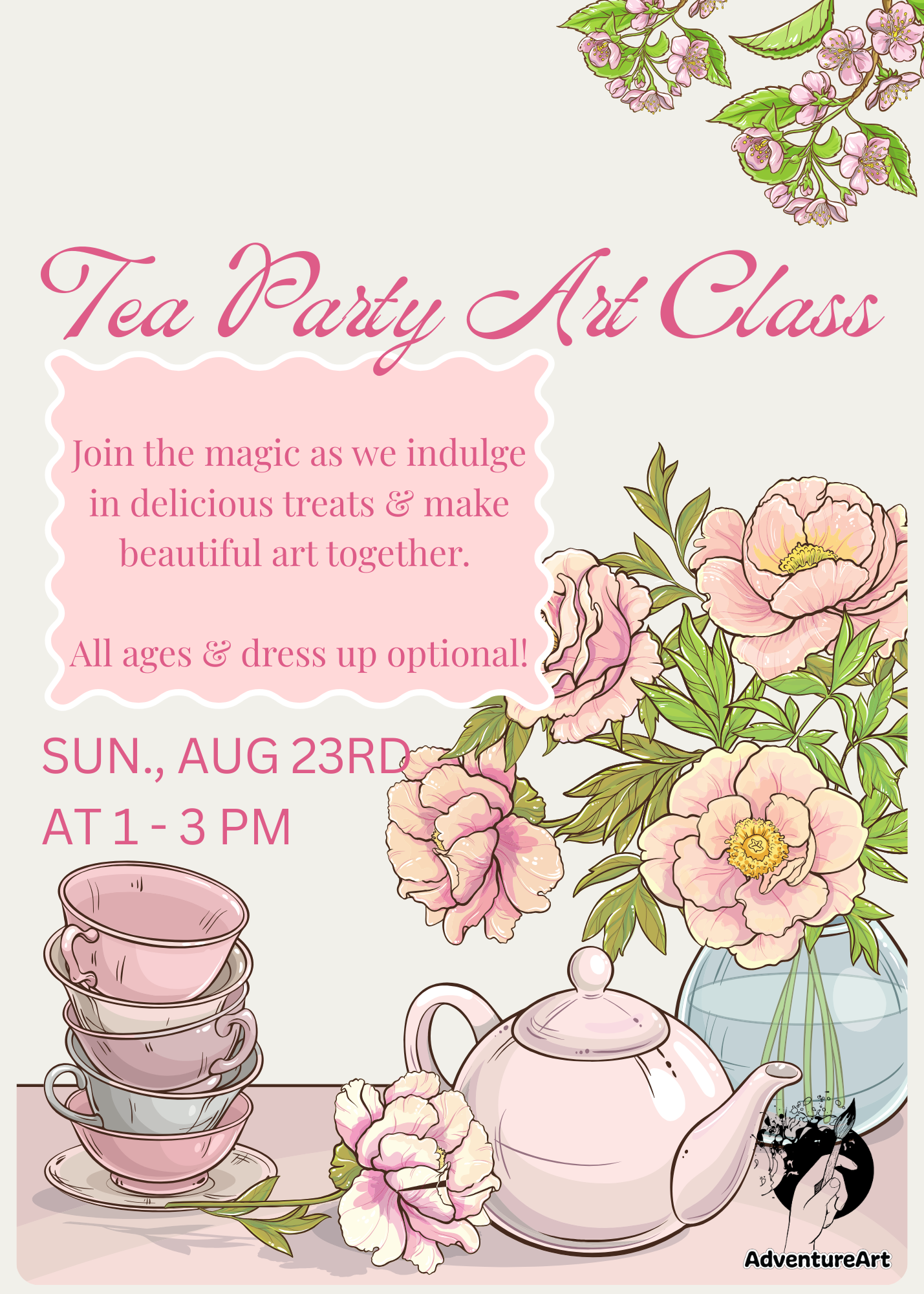 Pink Green and White Illustrated Tea Party Invitation.png
