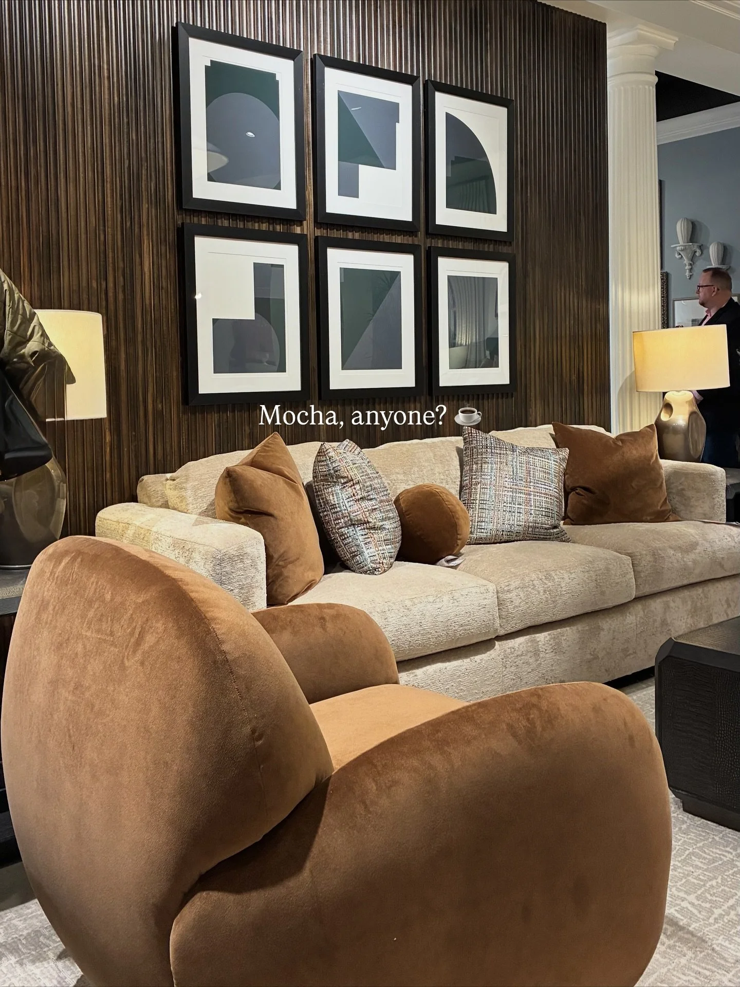 Mocha, anyone? ☕️

Another rich color trending this year, and all over @highpointmarket , falls into the brown category which, for me, evokes a sense of comfort &mdash; and a craving for chocolate 🍫

@theodore_alexander_official used lush brown velv