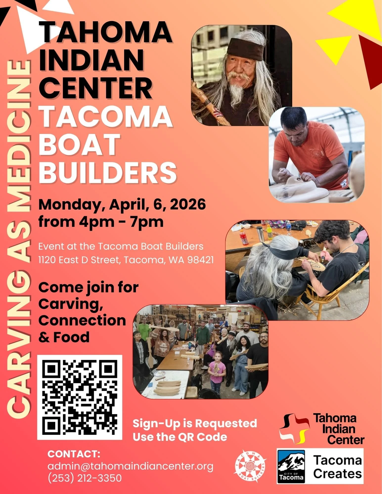 Carving with Medicine at Tacoma Boat Builders