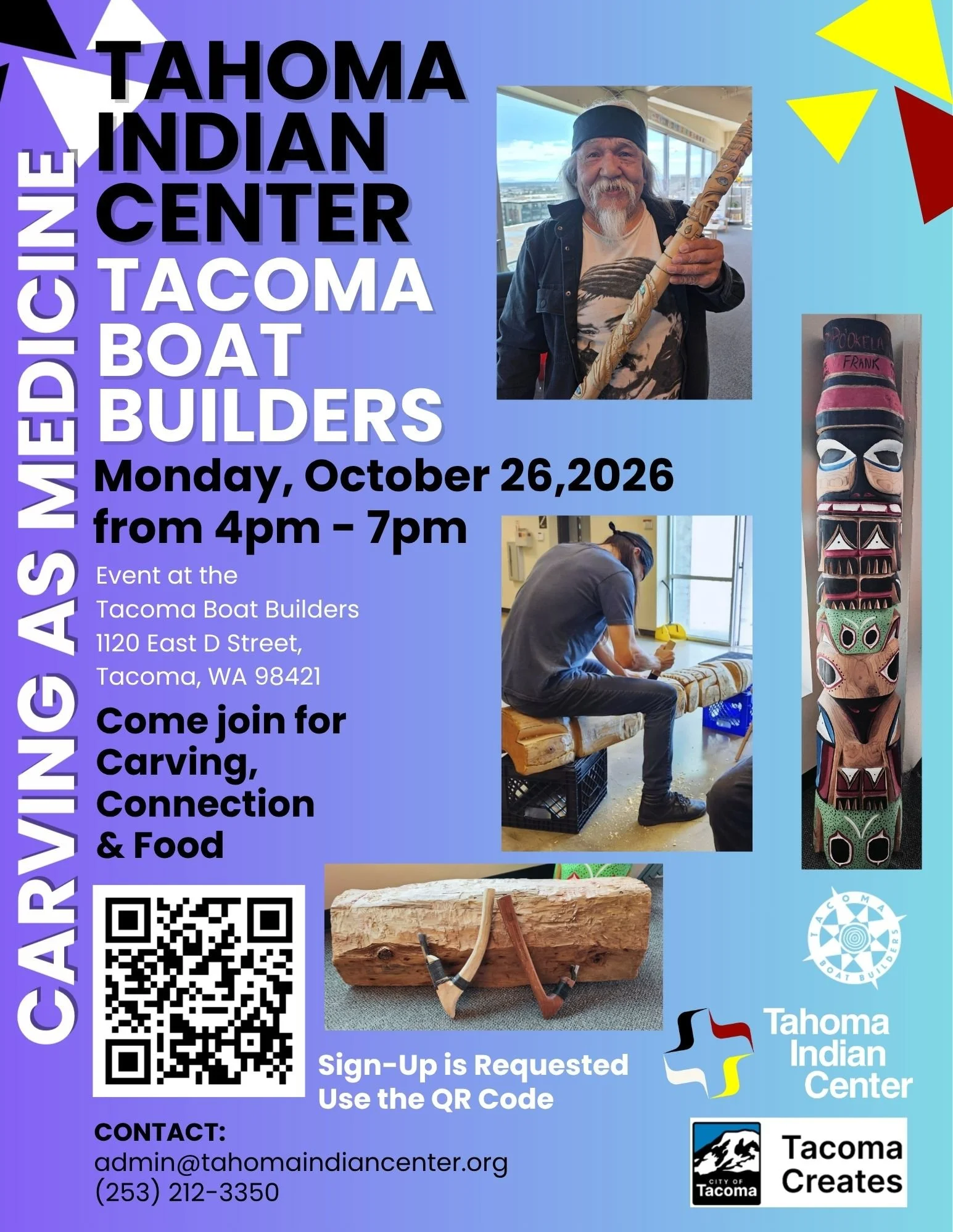Carving As Medicine at Tacoma Boat Builders