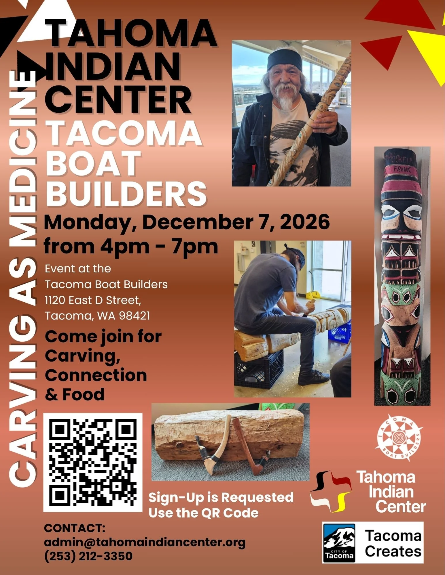 Carving As Medicine at Tacoma Boat Builders