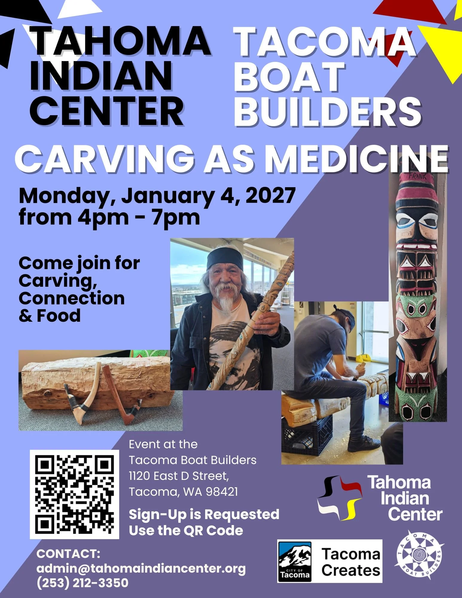 Carving As Medicine at Tacoma Boat Builders