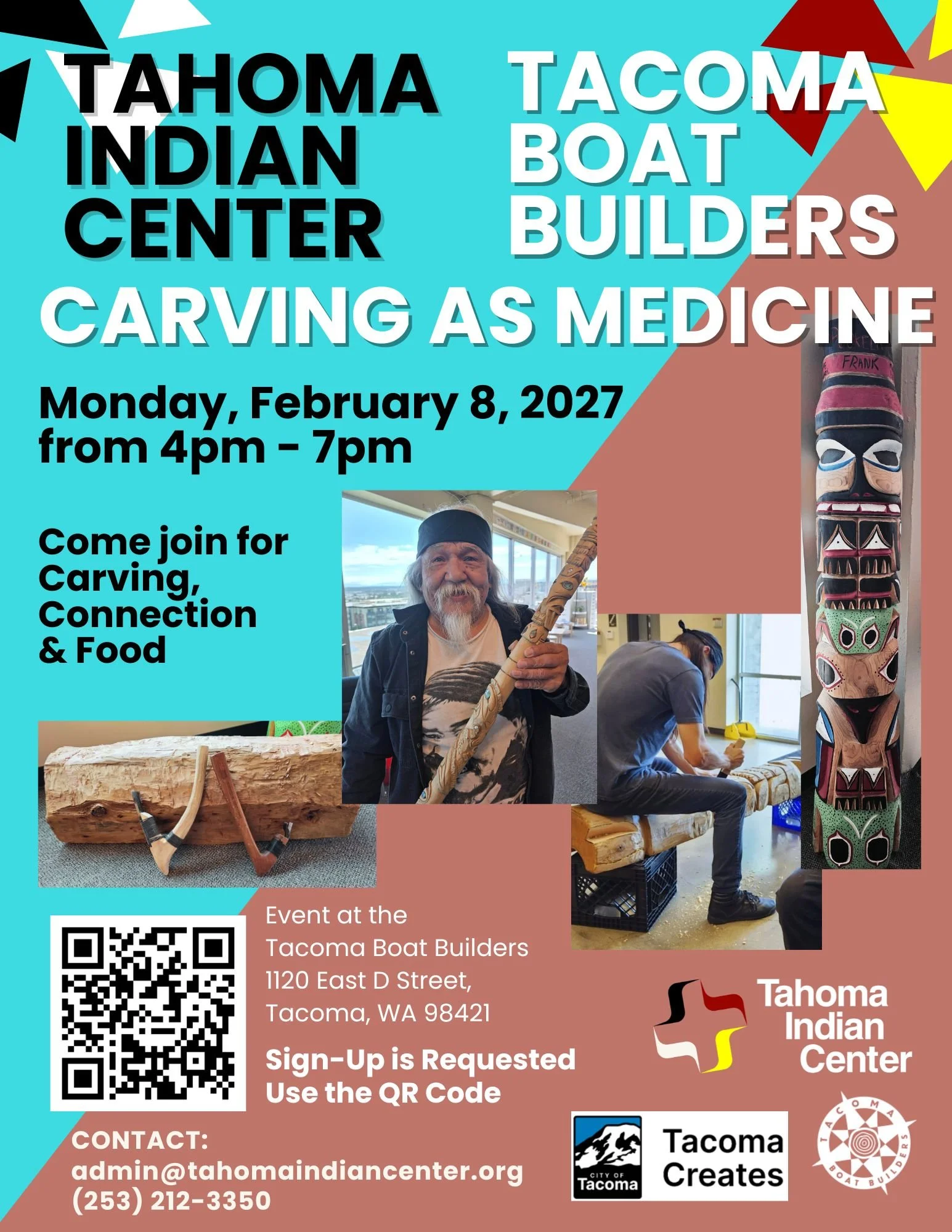 Carving As Medicine at Tacoma Boat Builders