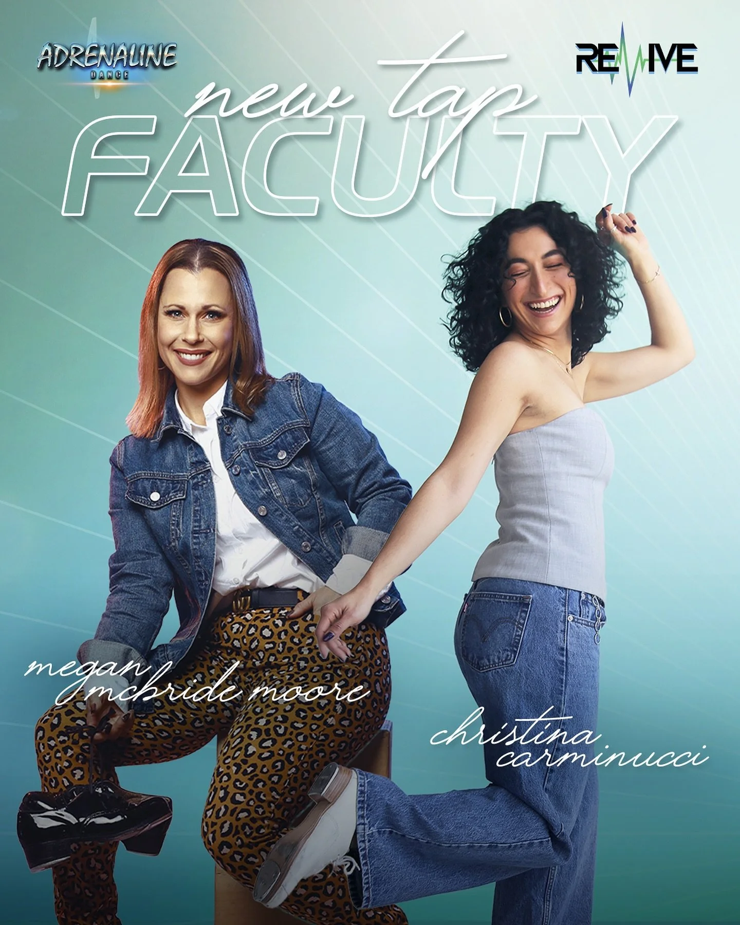 🚨 FACULTY ANNOUNCEMENT 🚨 
We are thrilled to welcome two new tap dance educators to our incredible faculty: Christina Carminucci, and Megan McBride Moore
@xtina_nucci 
@meganmcbridemoore 
Please give them both a warm welcome in the comments below