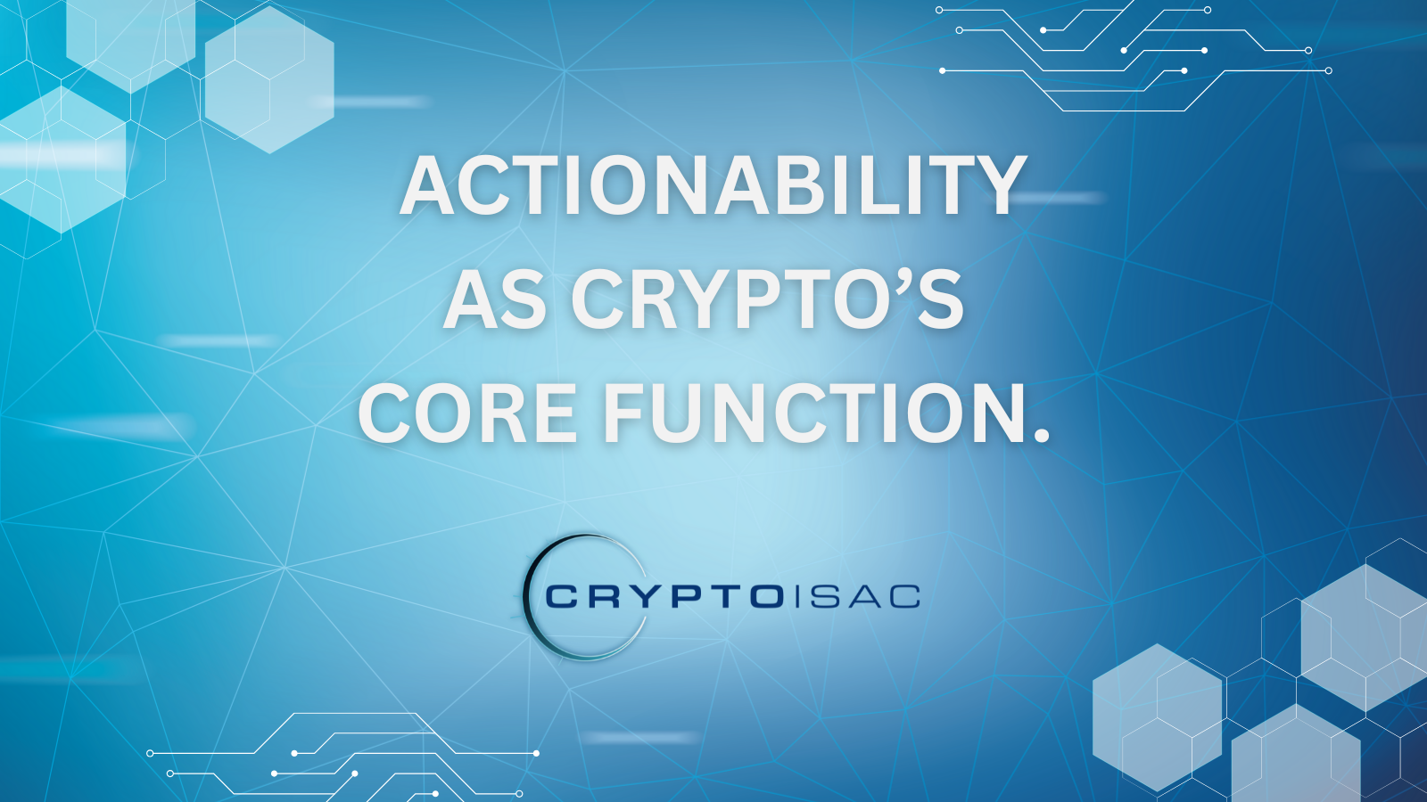 Actionability as the Core Function of Crypto Threat Intelligence