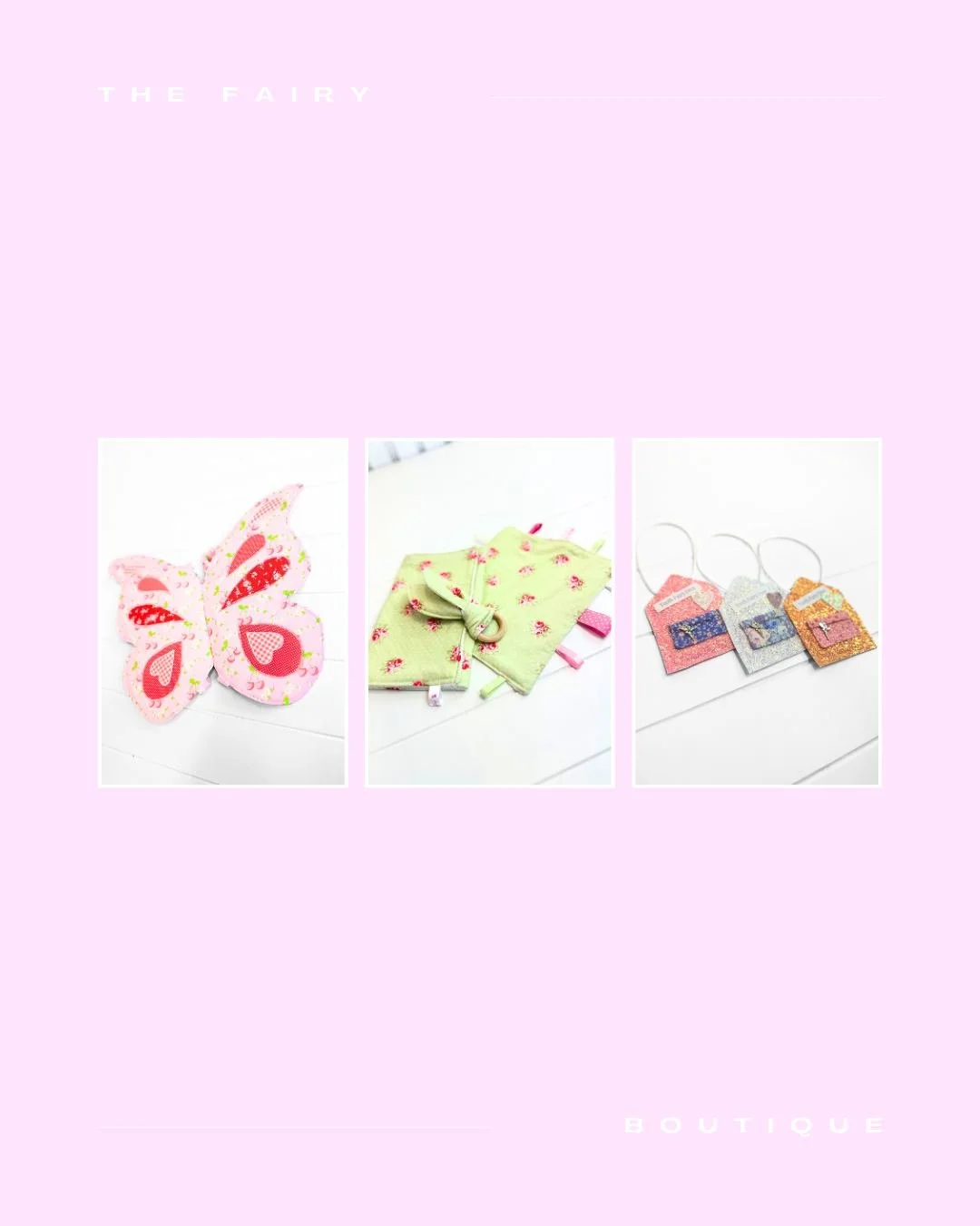 🧚‍♀️✨ Welcome to our Fairy Boutique, our magical little boutique full of handmade treasures! 
From sparkly fairy wings and cute baby teething rings to magical tooth fairy doors and so much more, there’s a sprinkle of magic for every littl