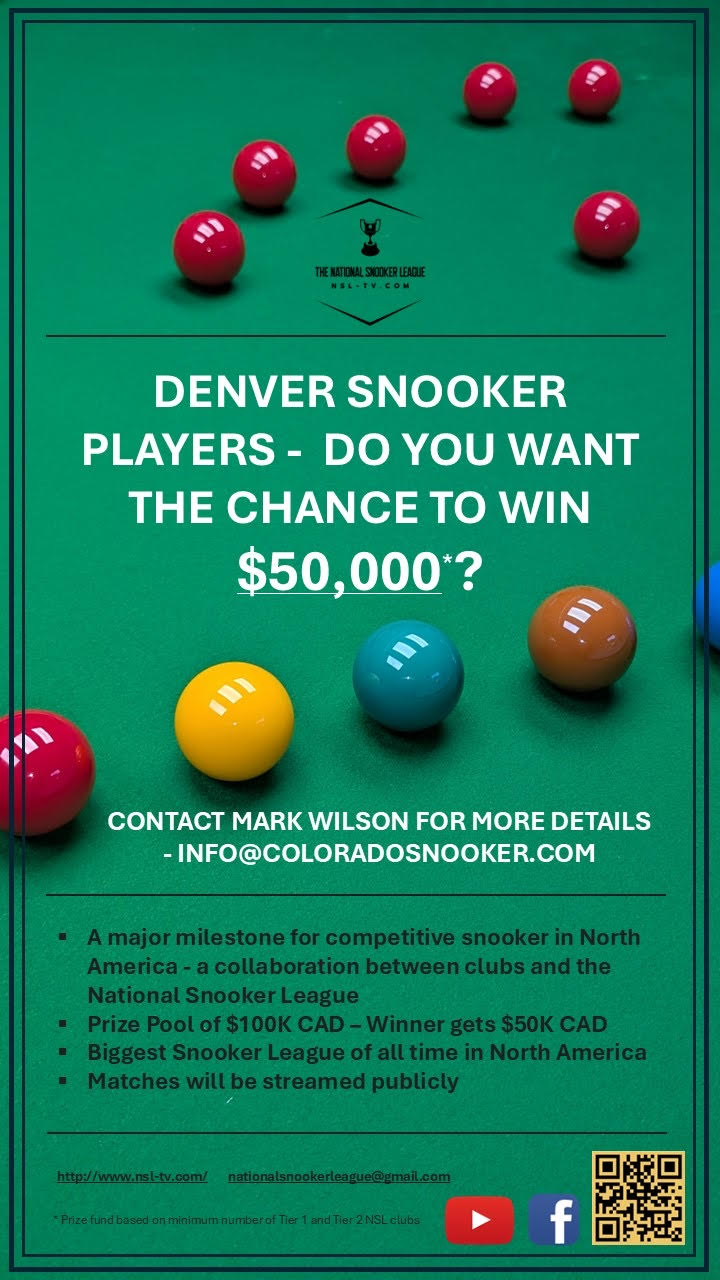 National Snooker League Coming to Colorado.