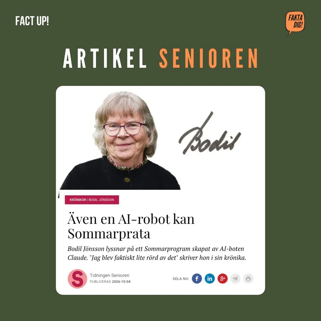 Krönika Tidningen Senioren - Även en AI-robot kan sommarprata