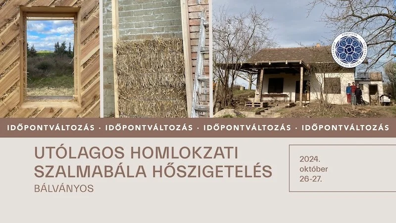 Utólagos homlokzati szalmabála hőszigetelés műhelymunka