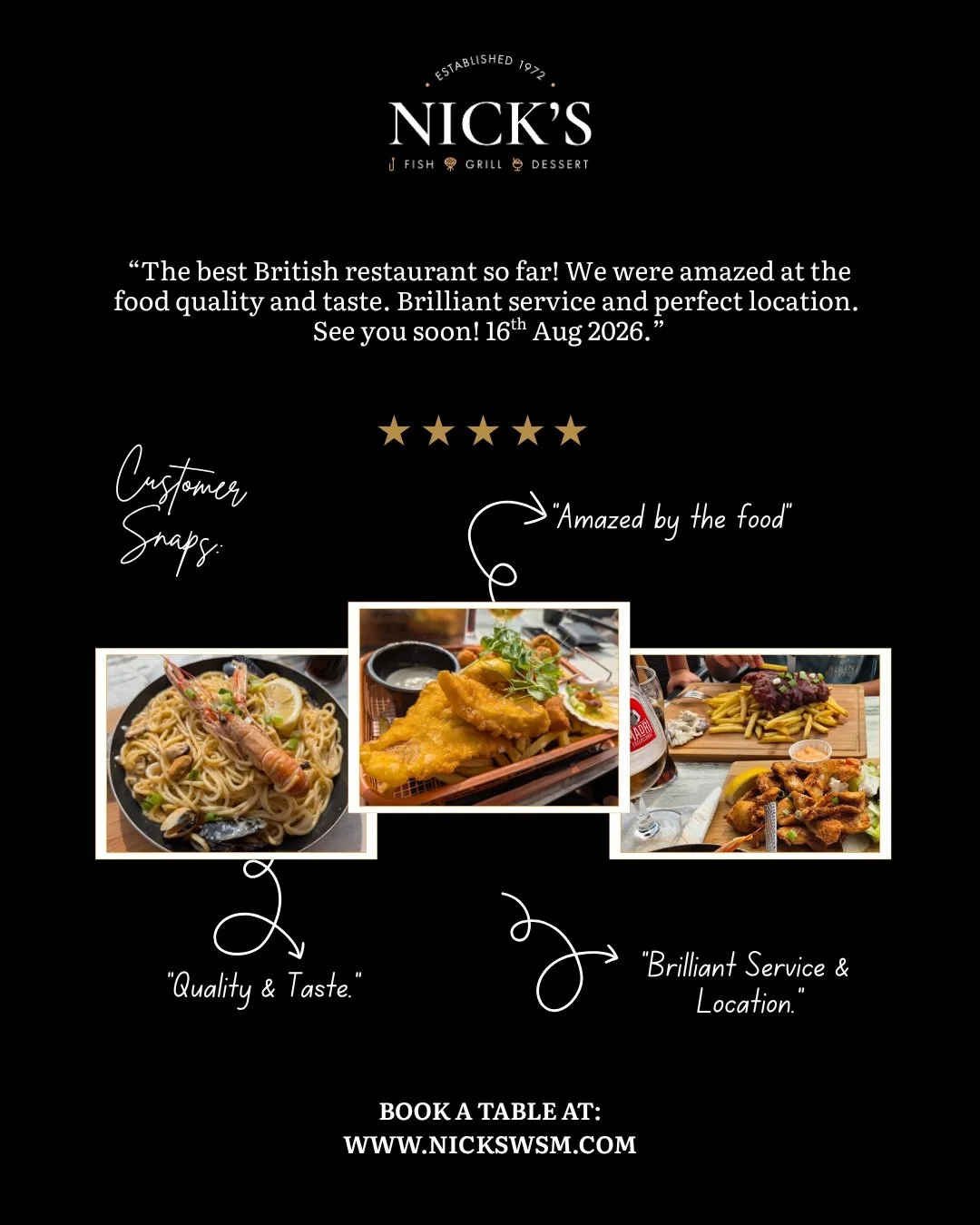 NICK&rsquo;S THROUGH YOUR EYES 📸❤️

These are the posts we love seeing.

Your meals, your tables, your celebrations, your &ldquo;we need to come back here&rdquo; moments, all captured by the people who actually visit us.

From big portions and fresh